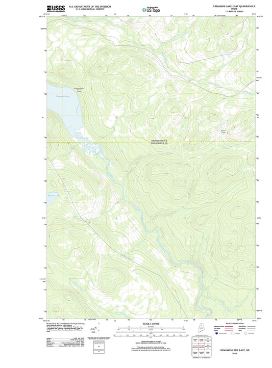 2011 Umsaskis Lake East, ME - Maine - USGS Topographic Map