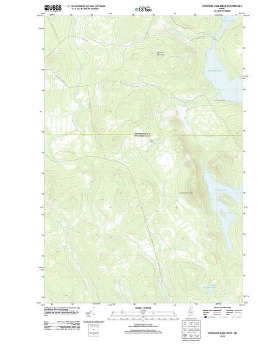 2011 Umsaskis Lake West, ME - Maine - USGS Topographic Map