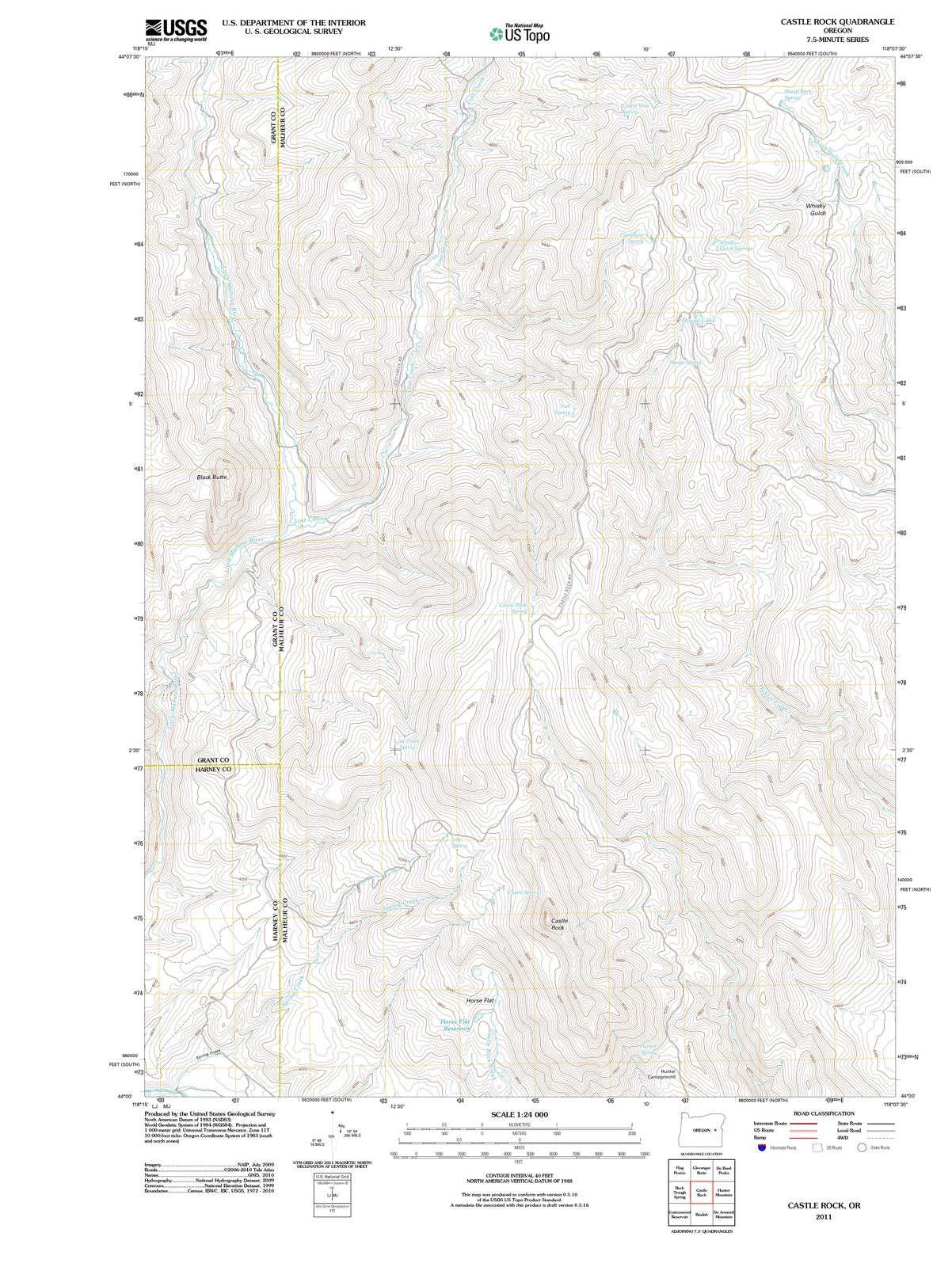 2011 Castle Rock, OR - Oregon - USGS Topographic Map
