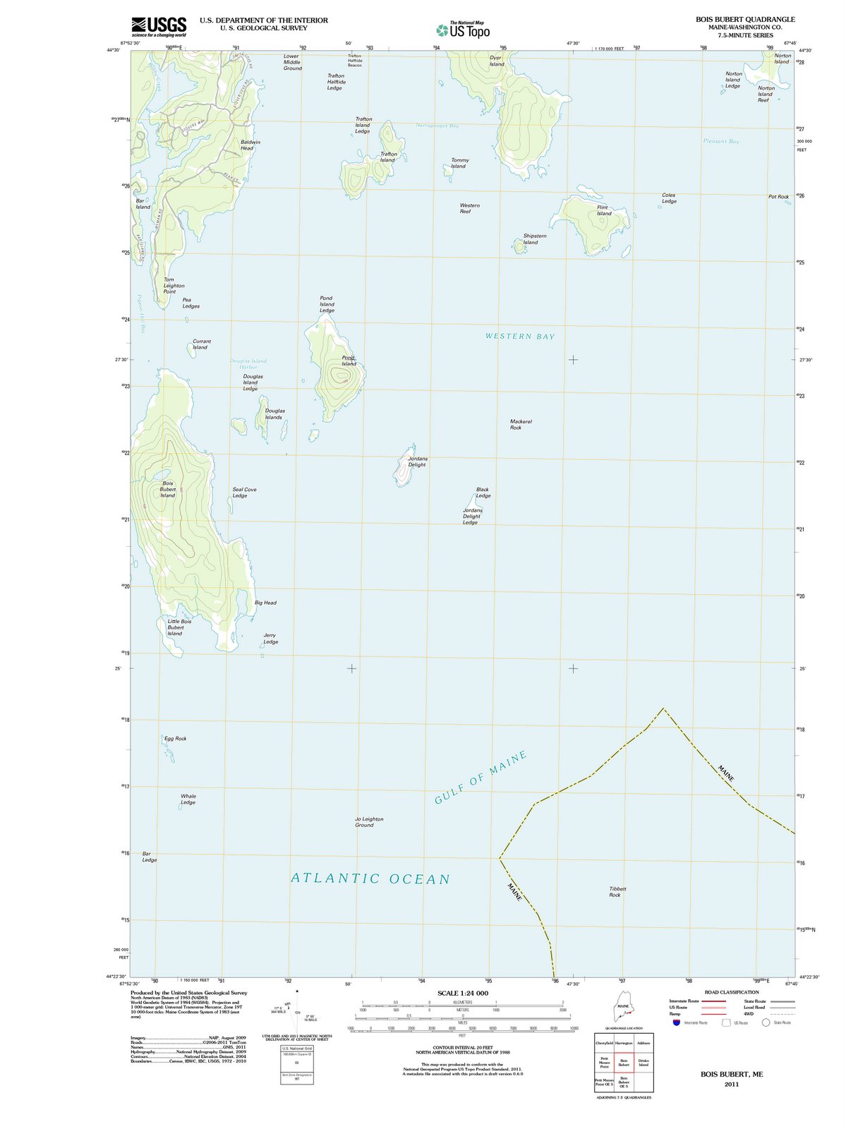2011 Bois Bubert, ME - Maine - USGS Topographic Map