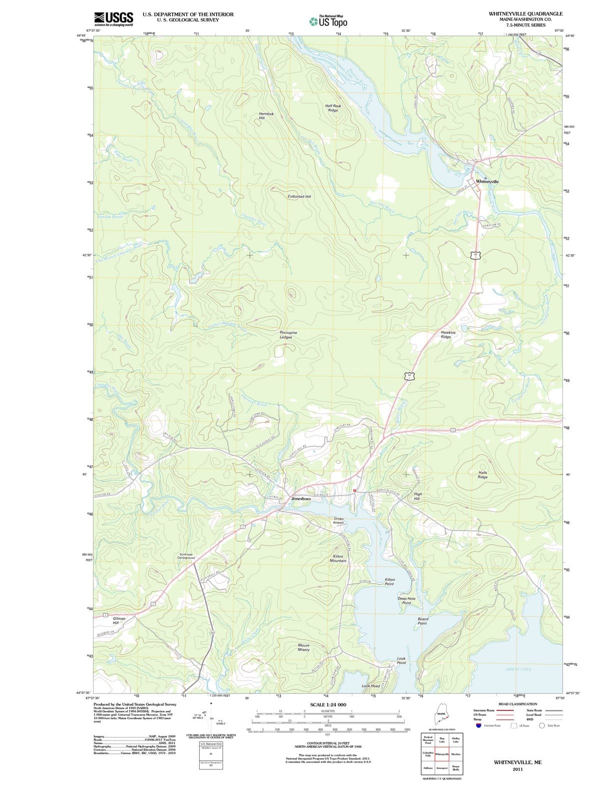 2011 Whitneyville, ME - Maine - USGS Topographic Map