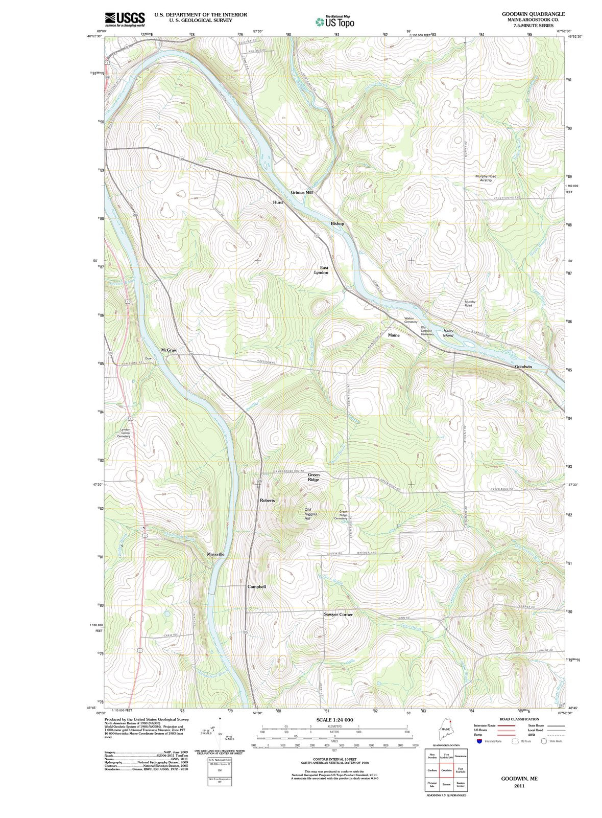 2011 Goodwin, ME - Maine - USGS Topographic Map