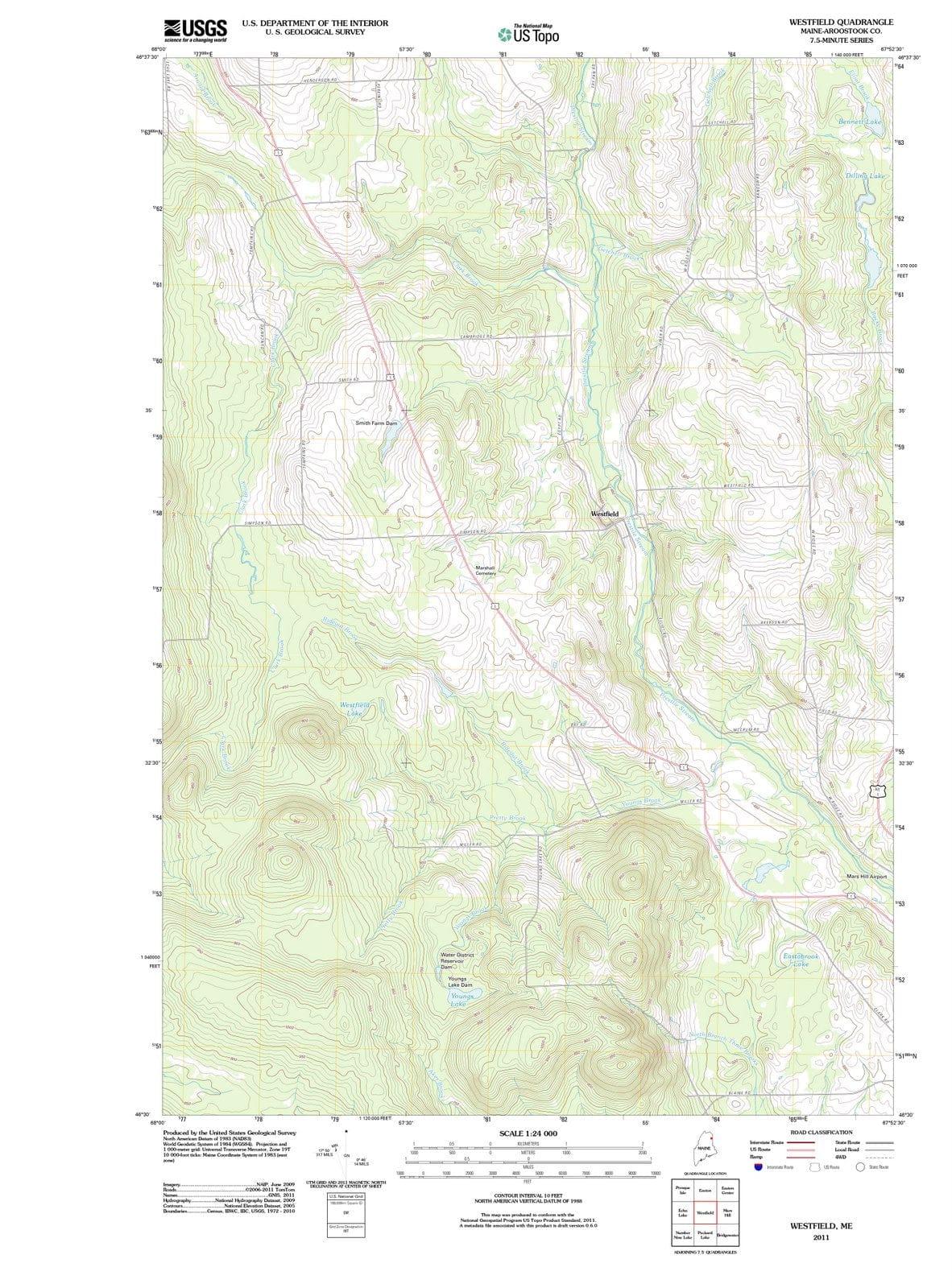 2011 Westfield, ME - Maine - USGS Topographic Map