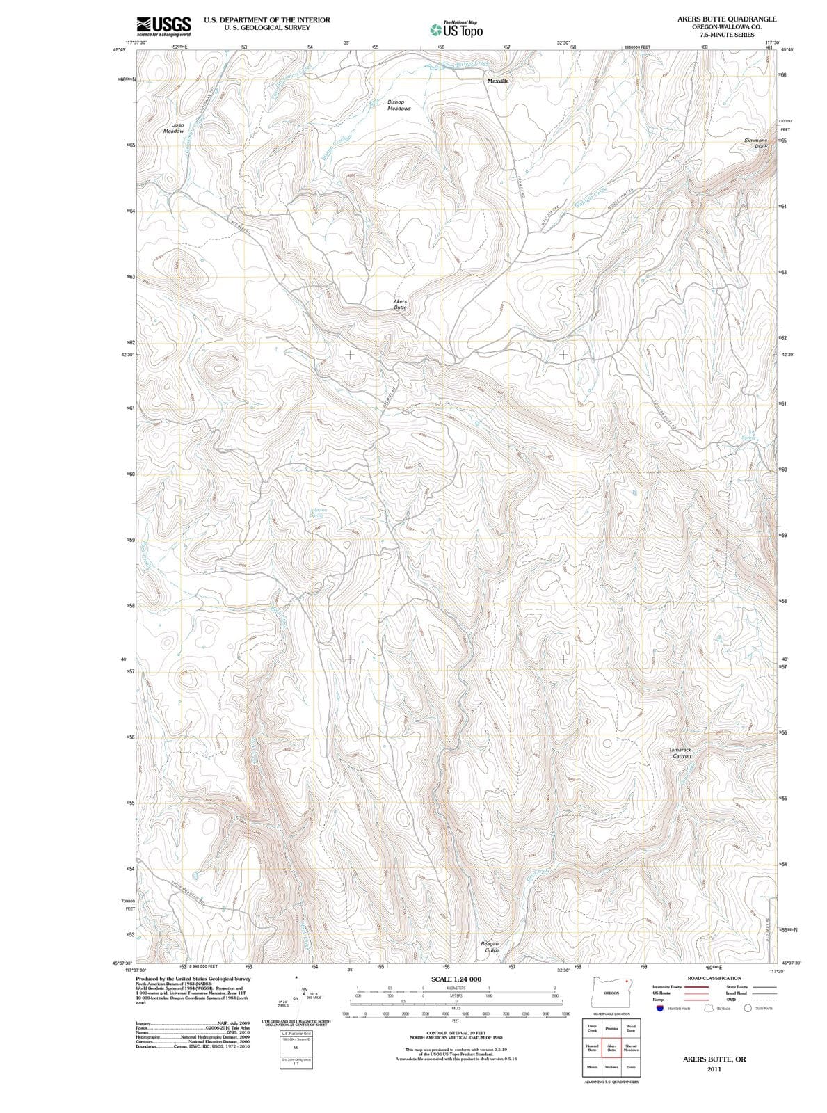 2011 Akers Butte, OR - Oregon - USGS Topographic Map