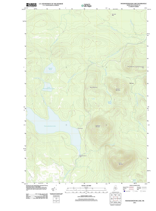 2011 Nesowadnehunk Lake, ME - Maine - USGS Topographic Map