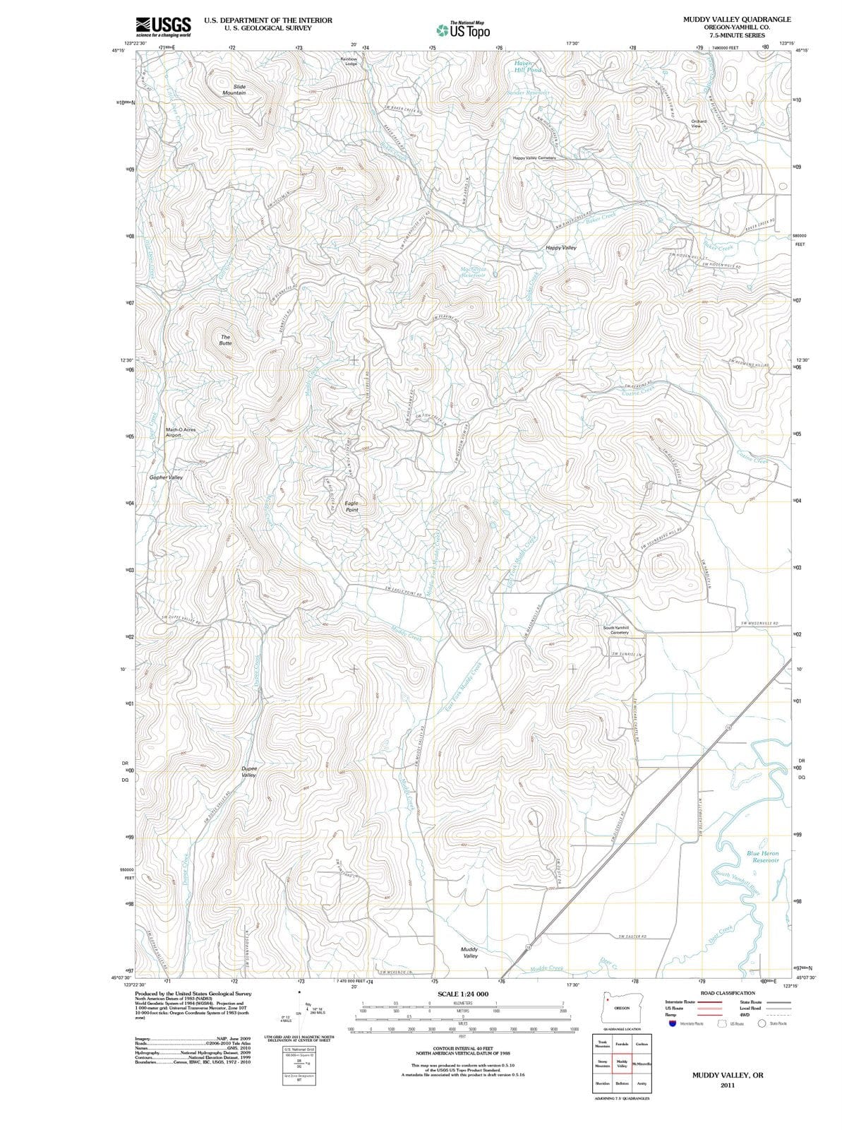 2011 Muddy Valley, OR - Oregon - USGS Topographic Map