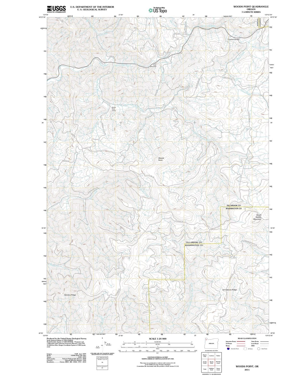 2011 Woods Point, OR - Oregon - USGS Topographic Map