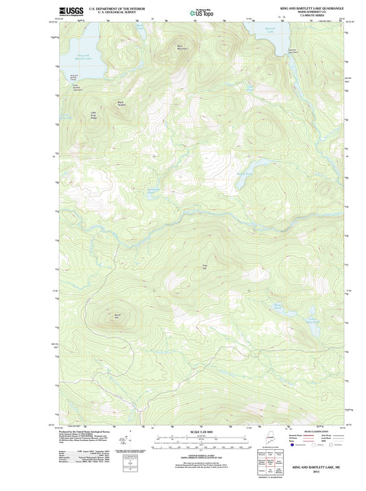 2011 King and Bartlett Lake, ME - Maine - USGS Topographic Map