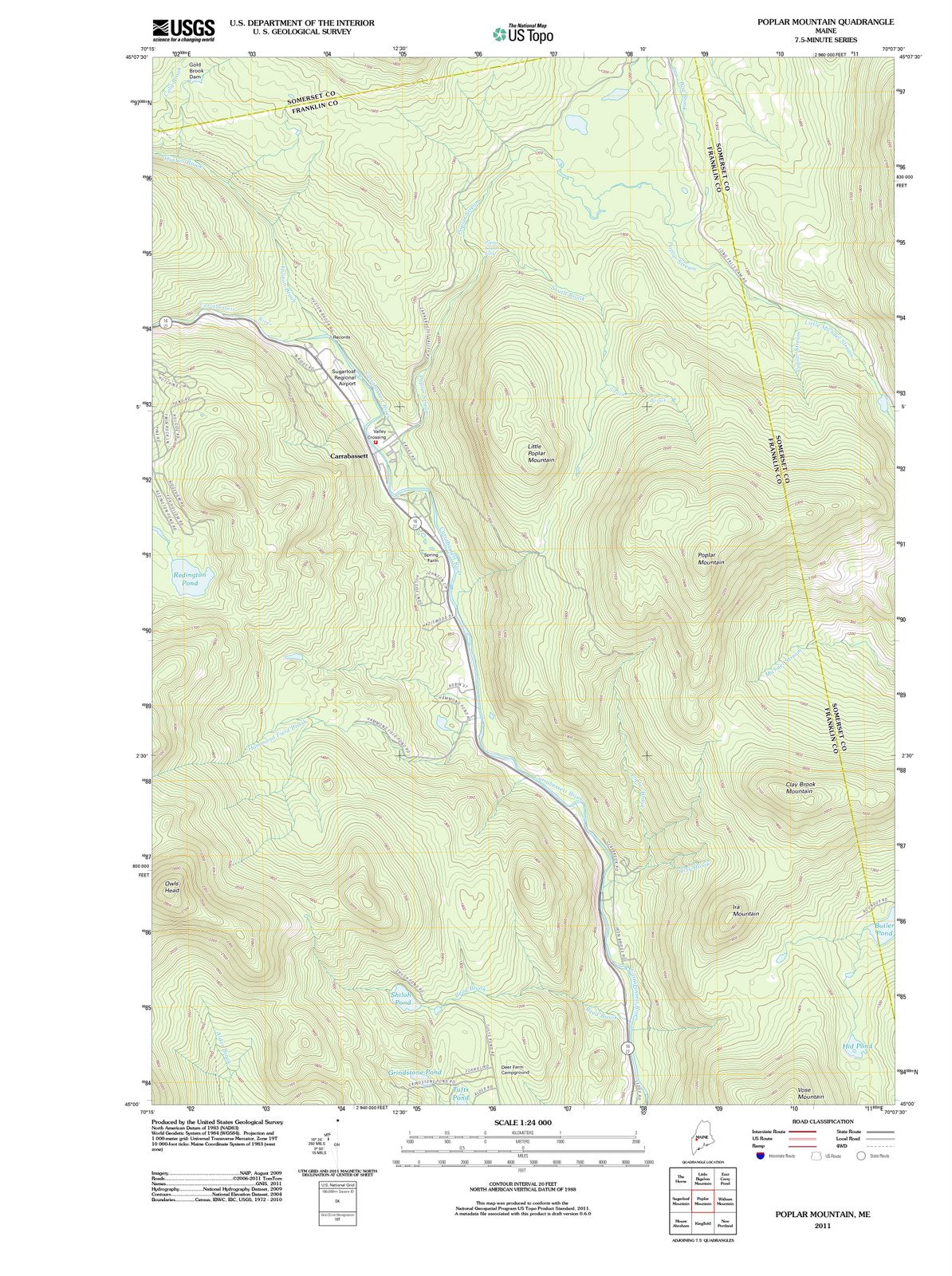2011 Poplar Mountain, ME - Maine - USGS Topographic Map