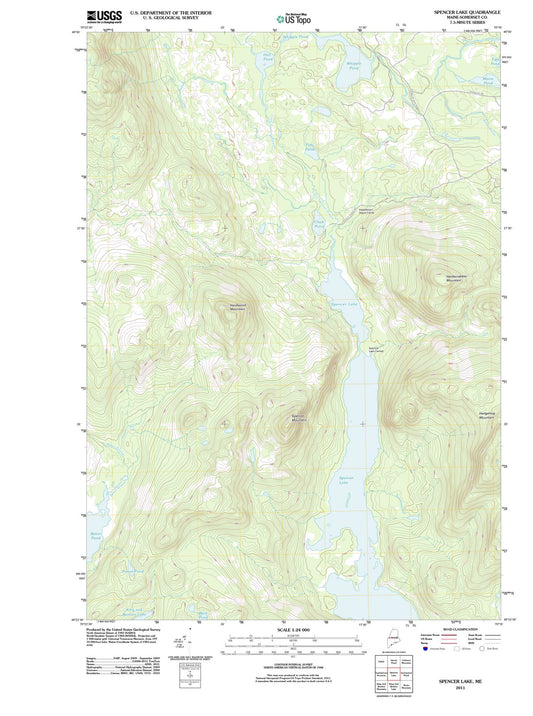 2011 Spencer Lake, ME - Maine - USGS Topographic Map