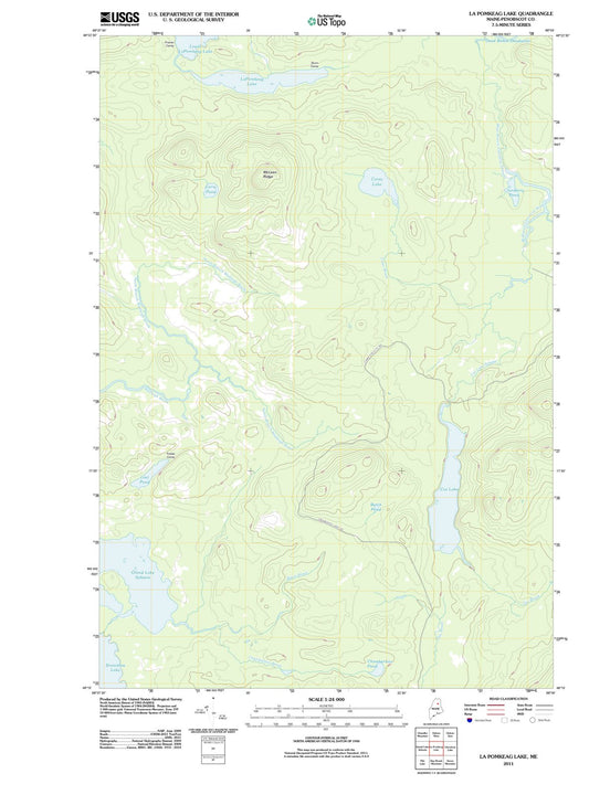 2011 La Pomkeag Lake, ME - Maine - USGS Topographic Map