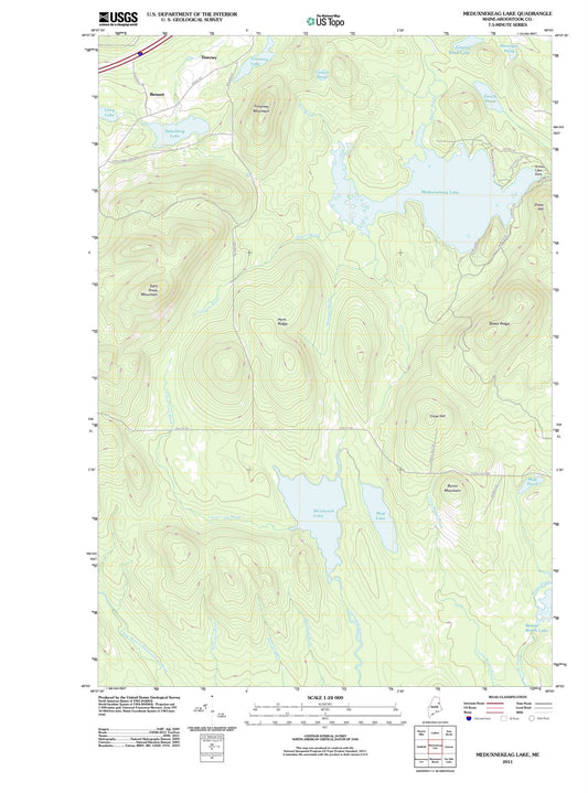 2011 Meduxnekeag Lake, ME - Maine - USGS Topographic Map
