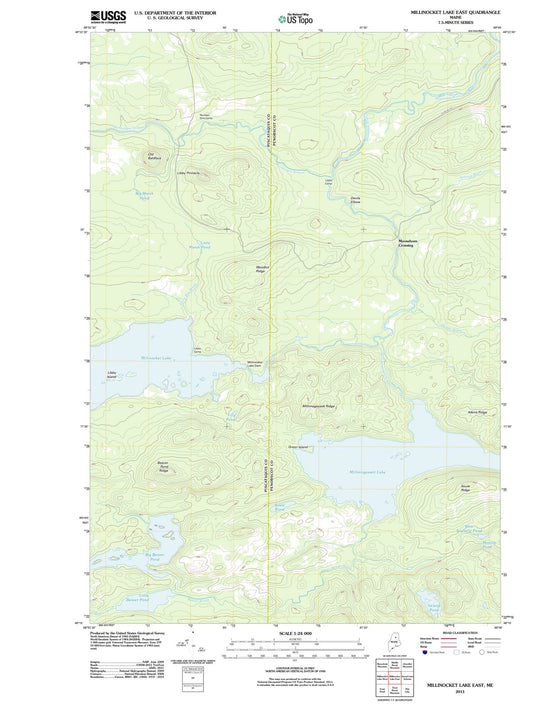 2011 Millinocket Lake East, ME - Maine - USGS Topographic Map