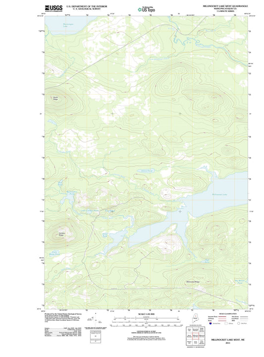 2011 Millinocket Lake West, ME - Maine - USGS Topographic Map