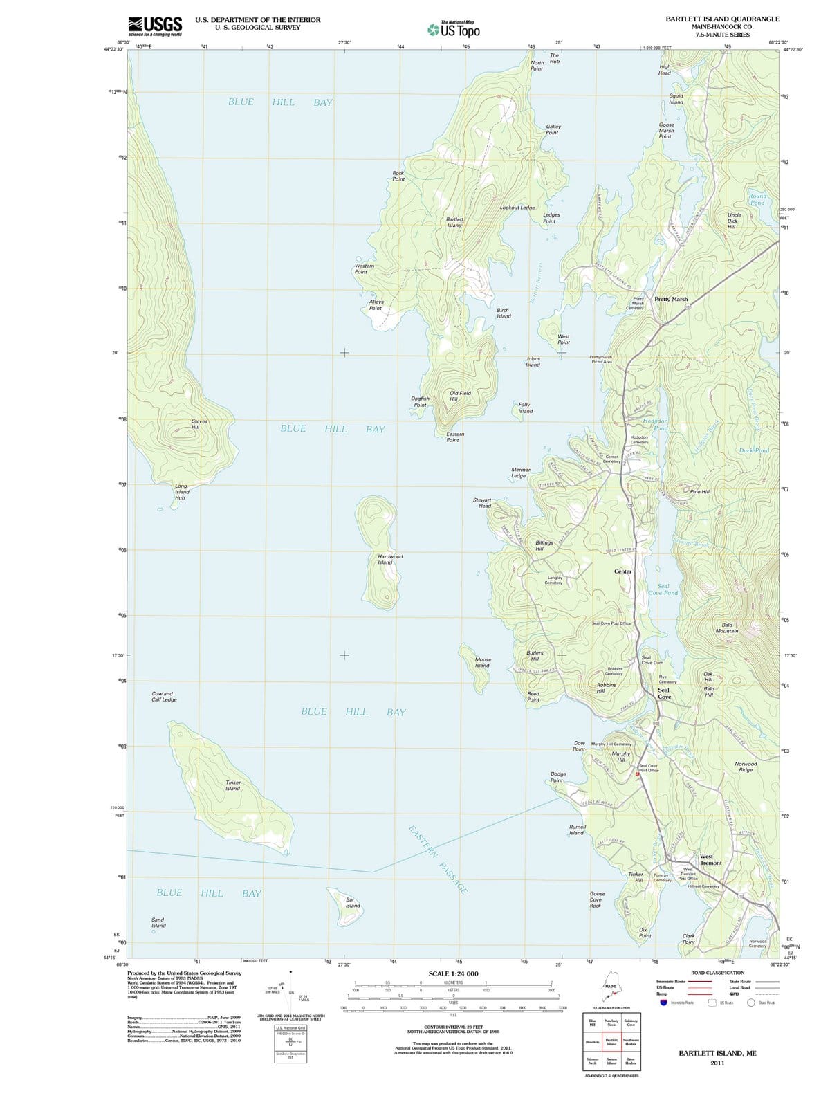 2011 Bartlett Island, ME - Maine - USGS Topographic Map