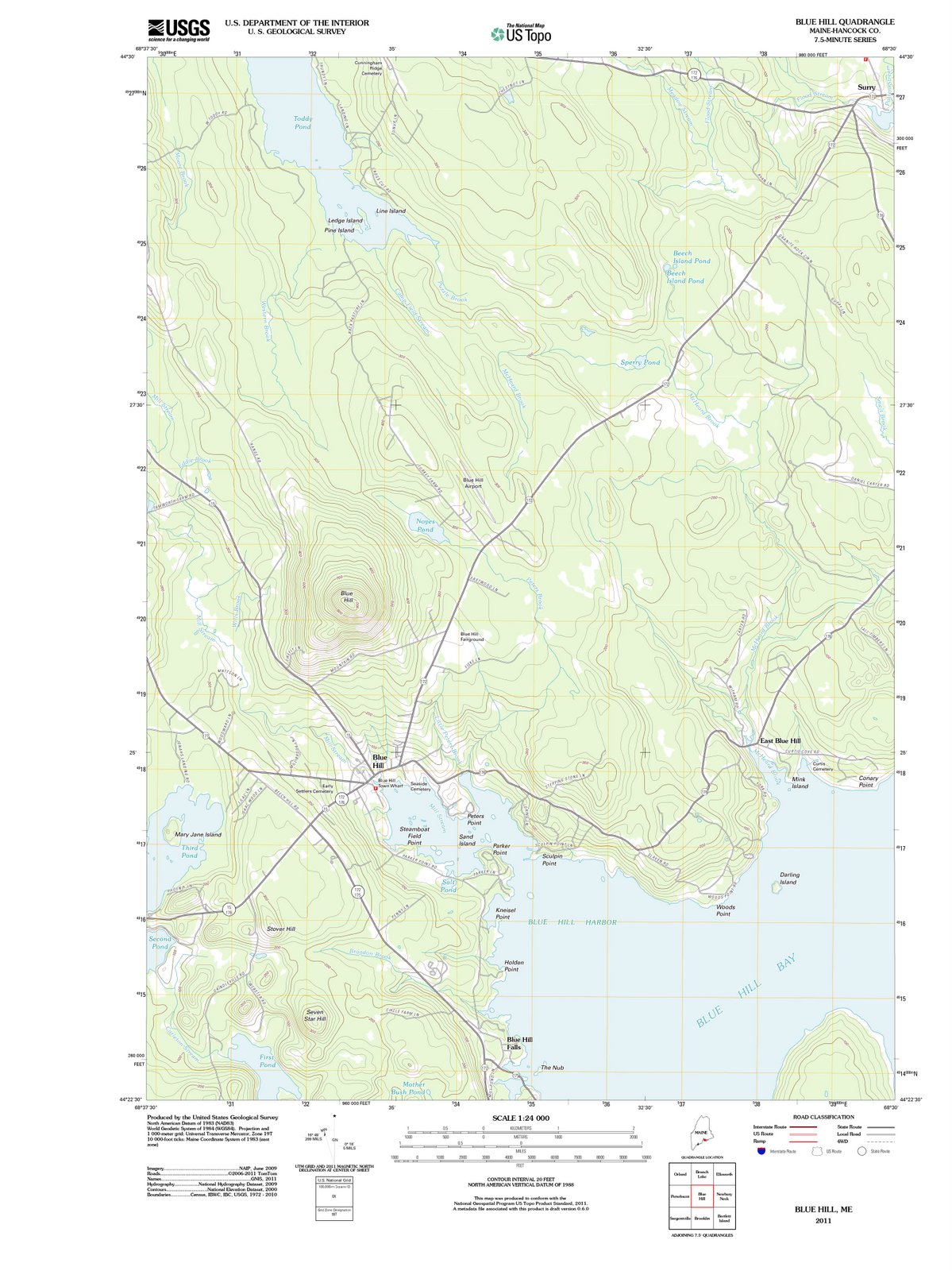 2011 Blue Hill, ME - Maine - USGS Topographic Map