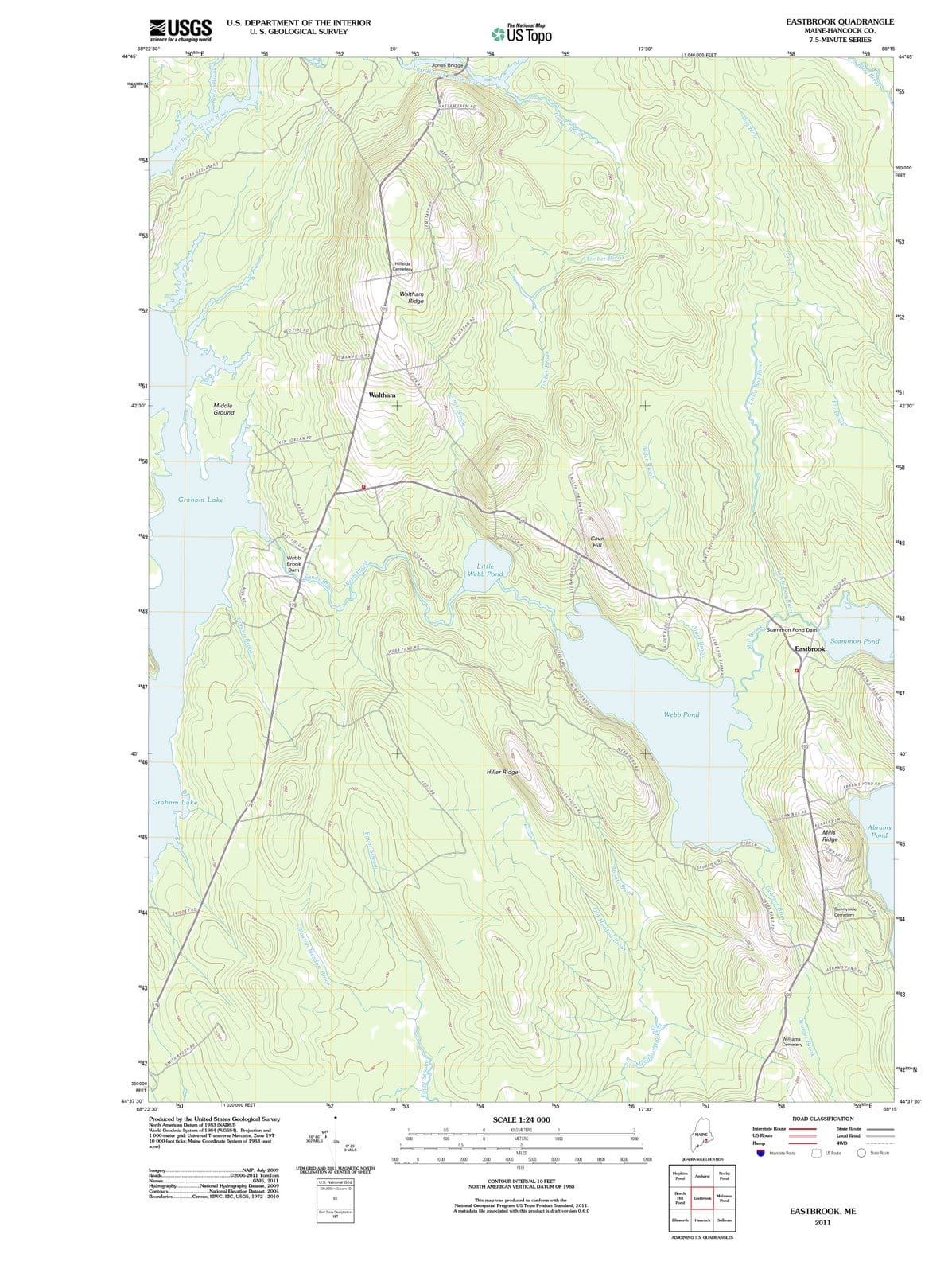 2011 Eastbrook, ME - Maine - USGS Topographic Map