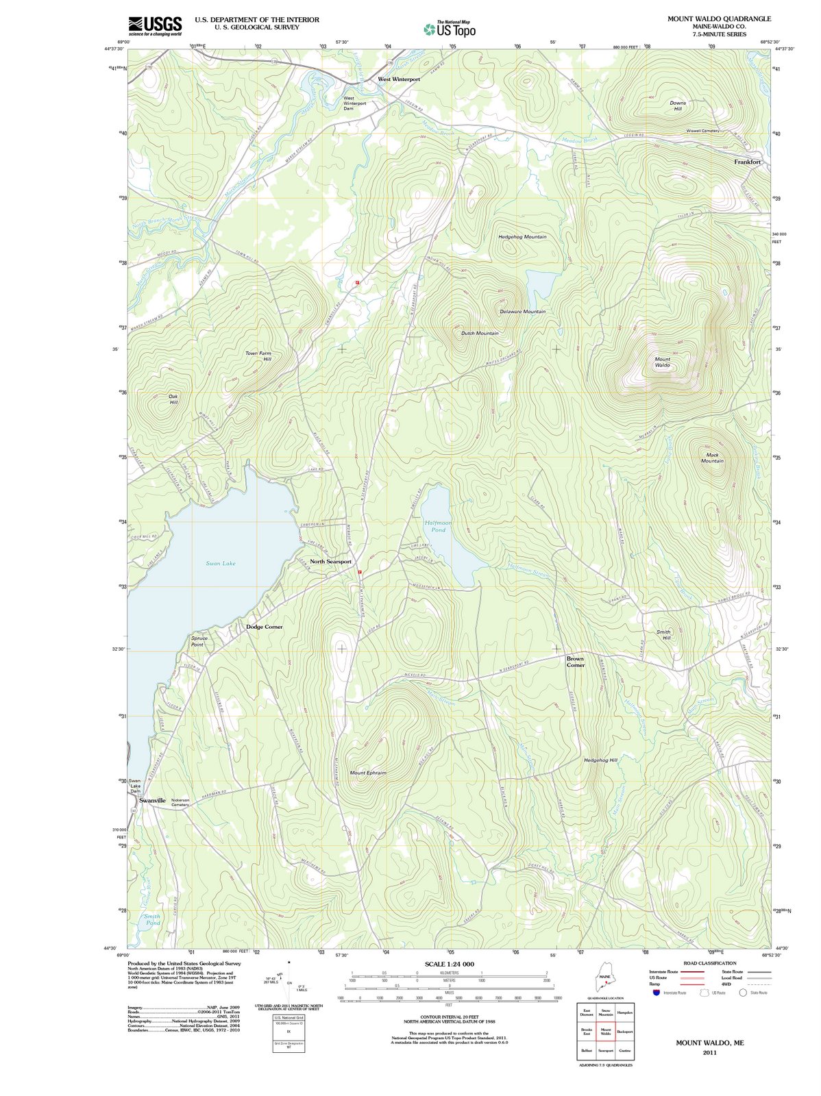 2011 Mount Waldo, ME - Maine - USGS Topographic Map