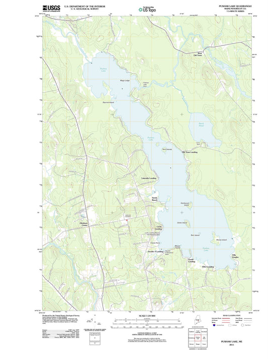 2011 Pushaw Lake, ME - Maine - USGS Topographic Map
