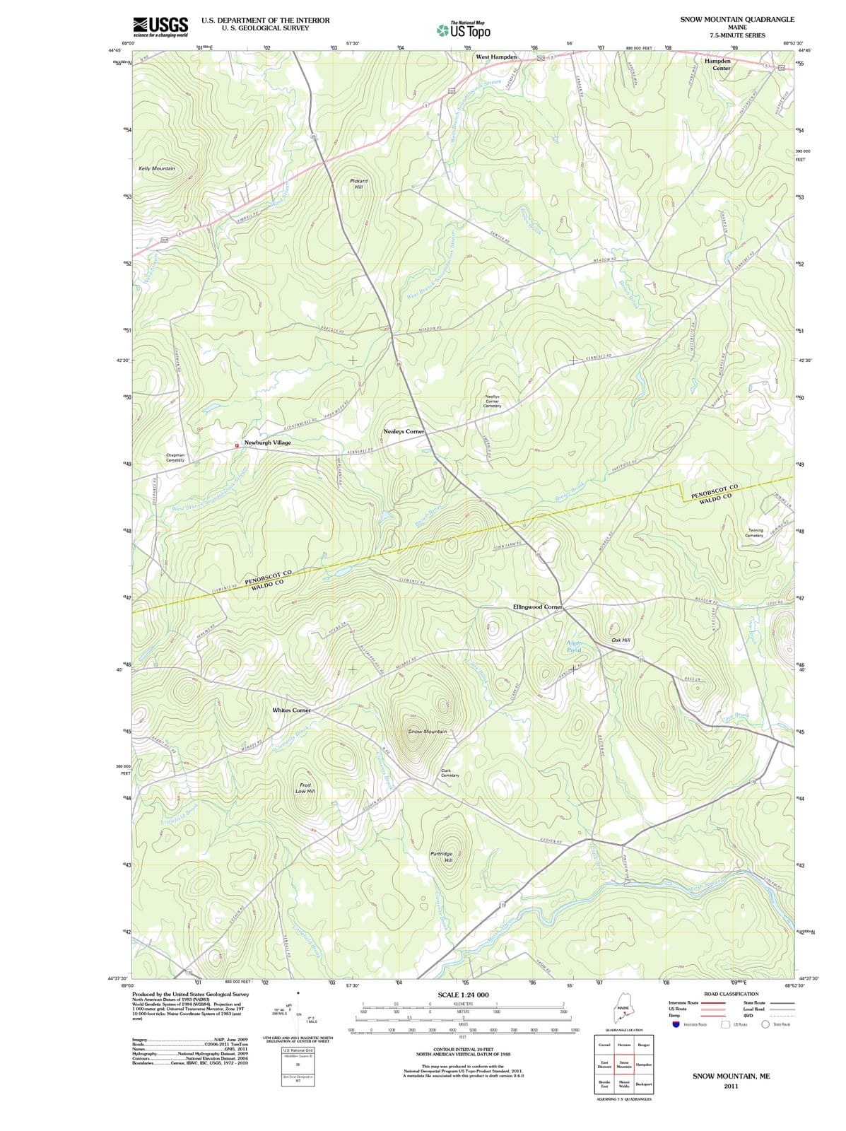 2011 Snow Mountain, ME - Maine - USGS Topographic Map