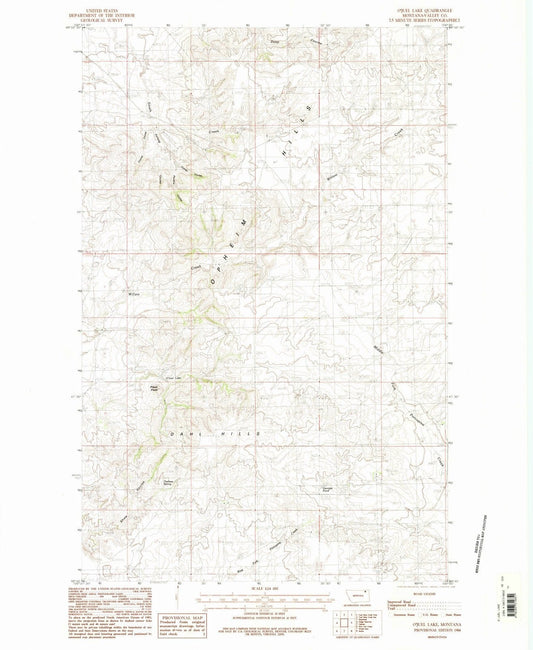 1984 O'Juel Lake, MT - Montana - USGS Topographic Map