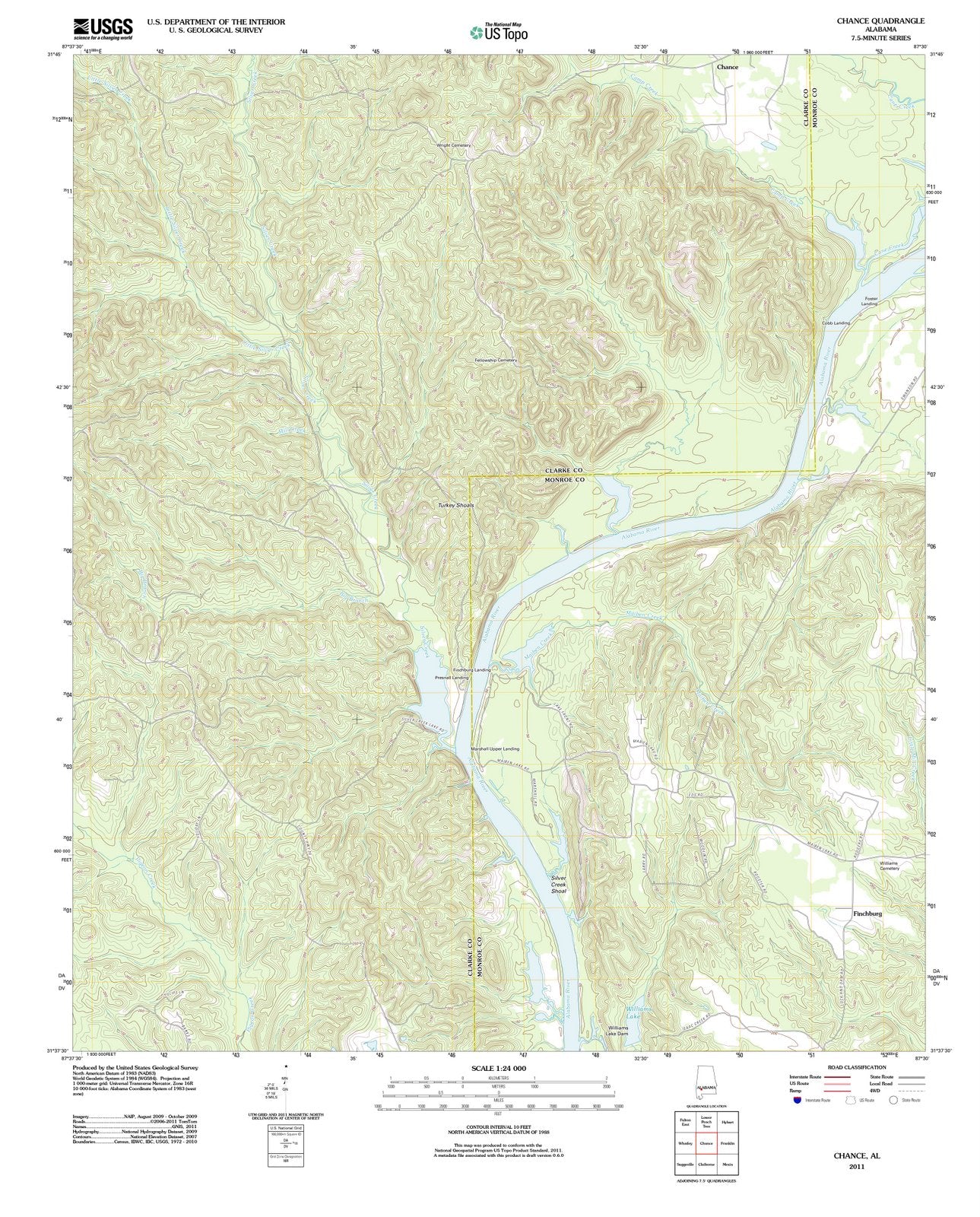 2011 Chance, AL - Alabama - USGS Topographic Map