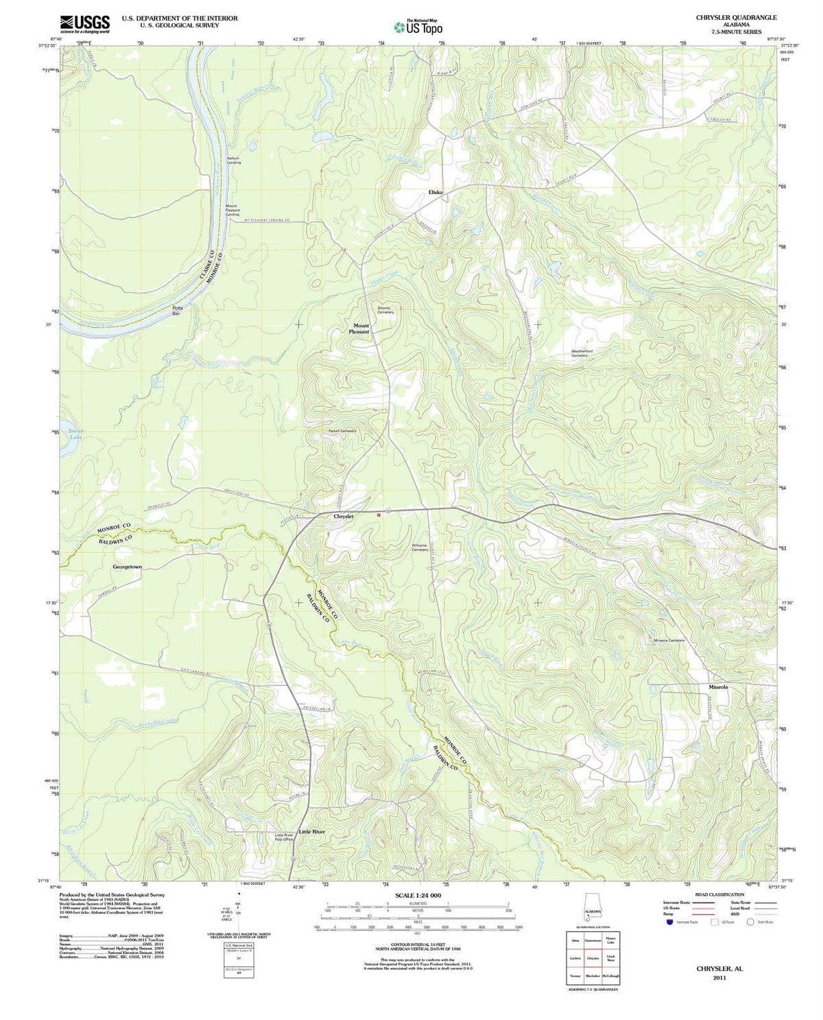 2011 Chrysler, AL - Alabama - USGS Topographic Map