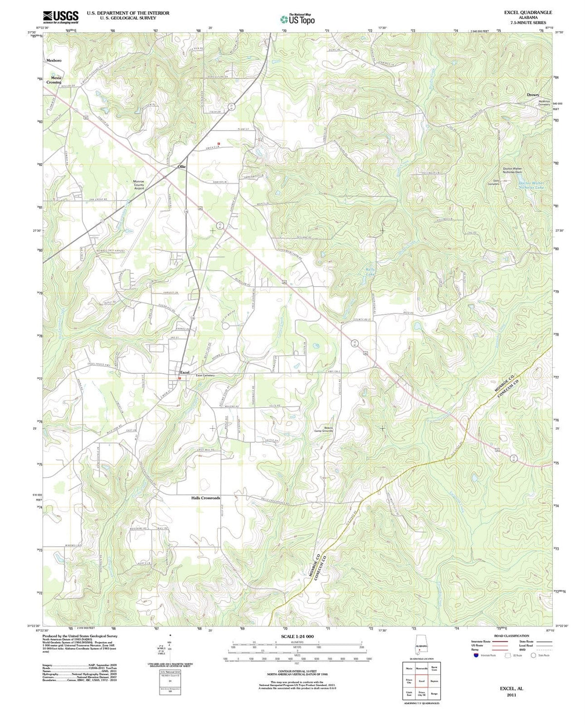 2011 Excel, AL - Alabama - USGS Topographic Map
