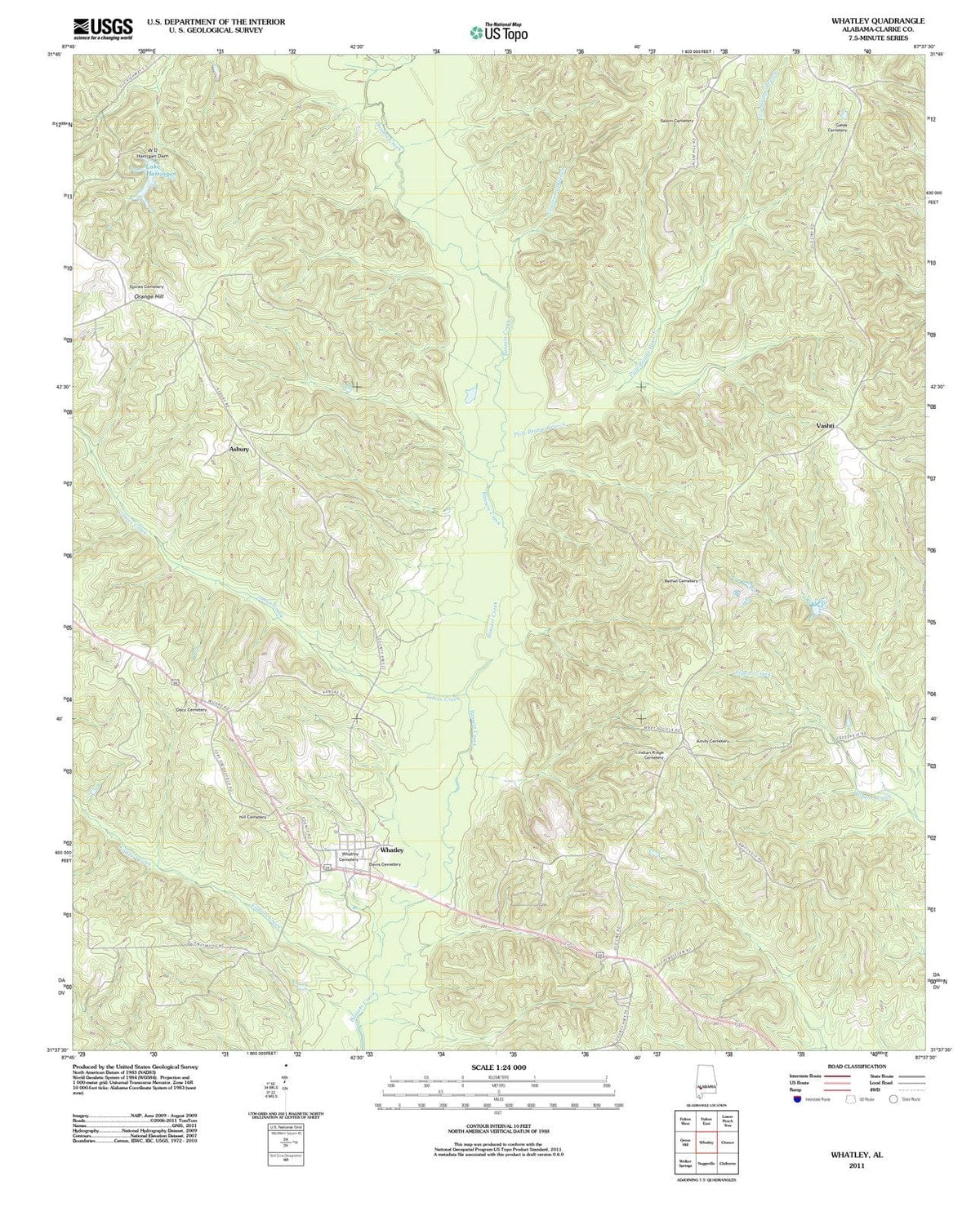 2011 Whatley, AL - Alabama - USGS Topographic Map