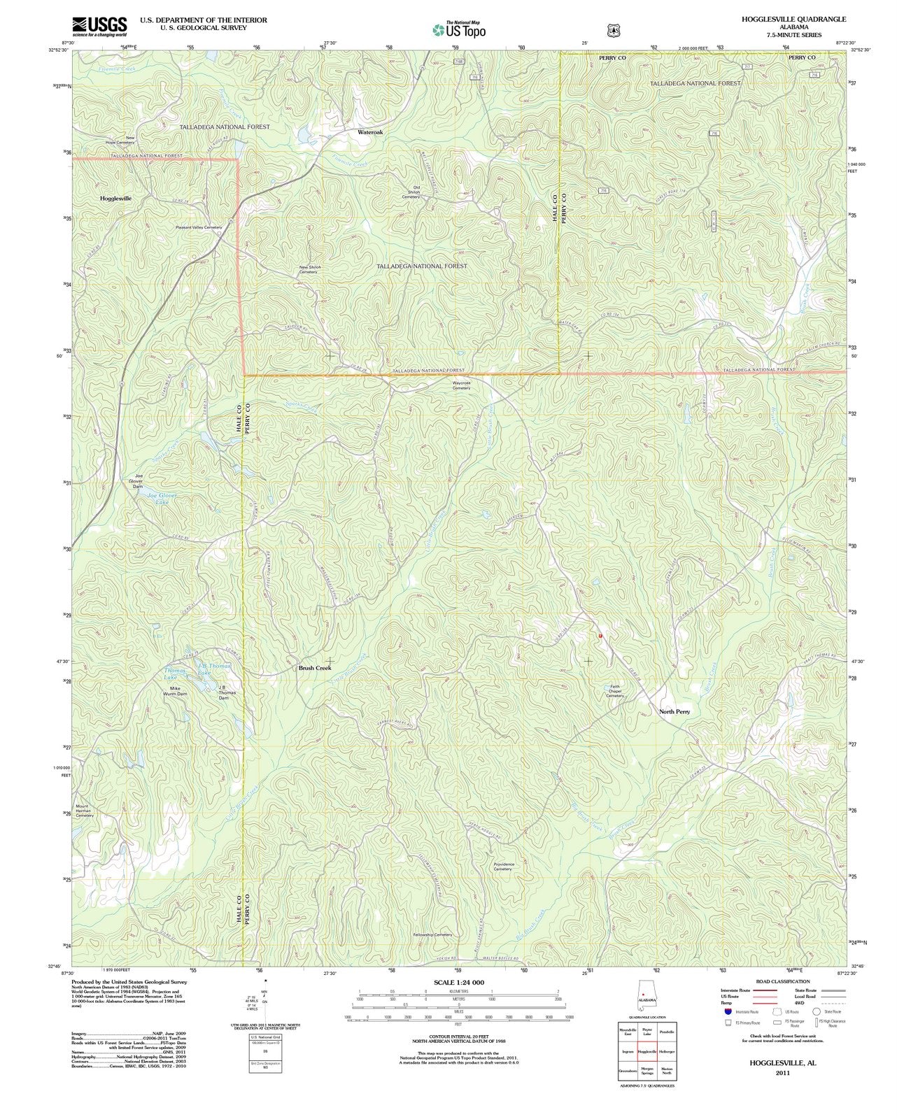2011 Hogglesville, AL - Alabama - USGS Topographic Map