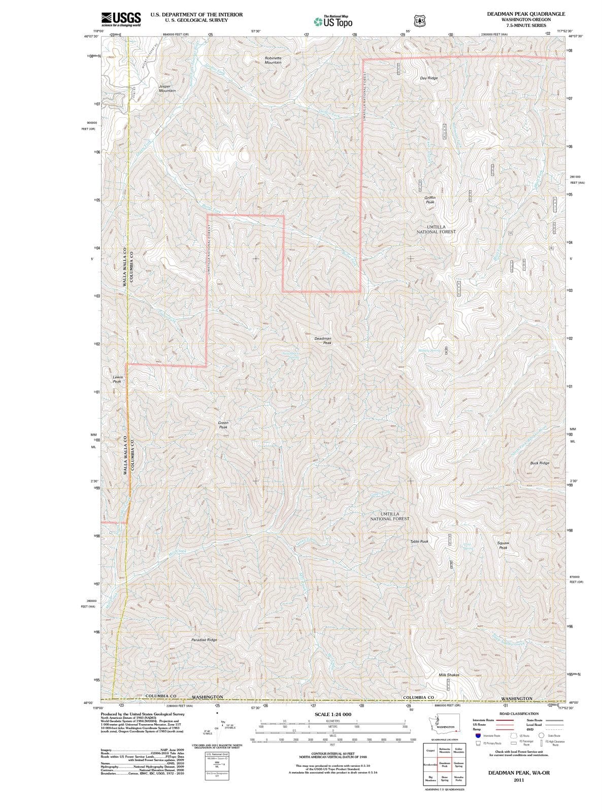2011 Deadman Peak, WA - Washington - USGS Topographic Map