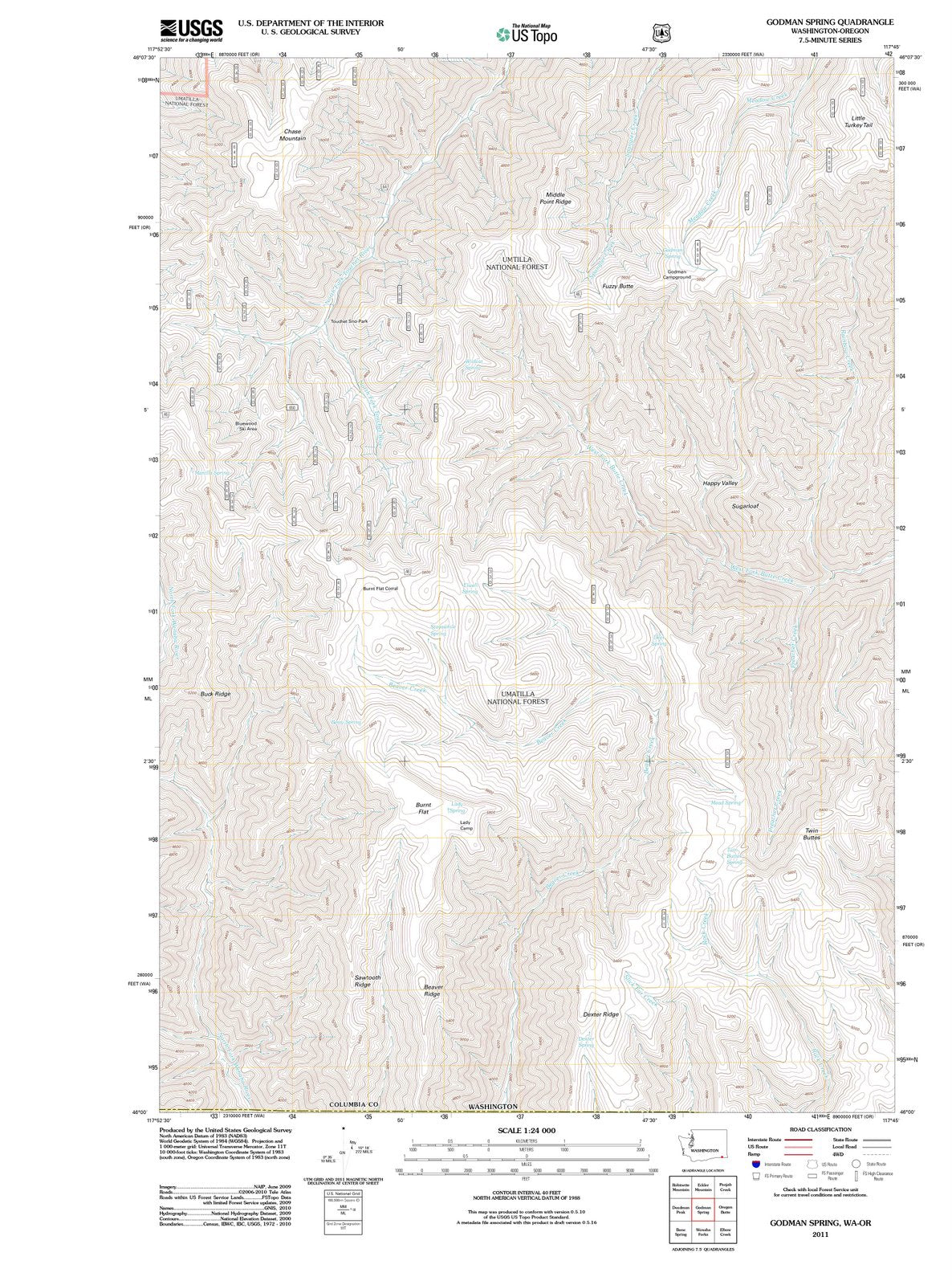 2011 Godman Spring, WA - Washington - USGS Topographic Map