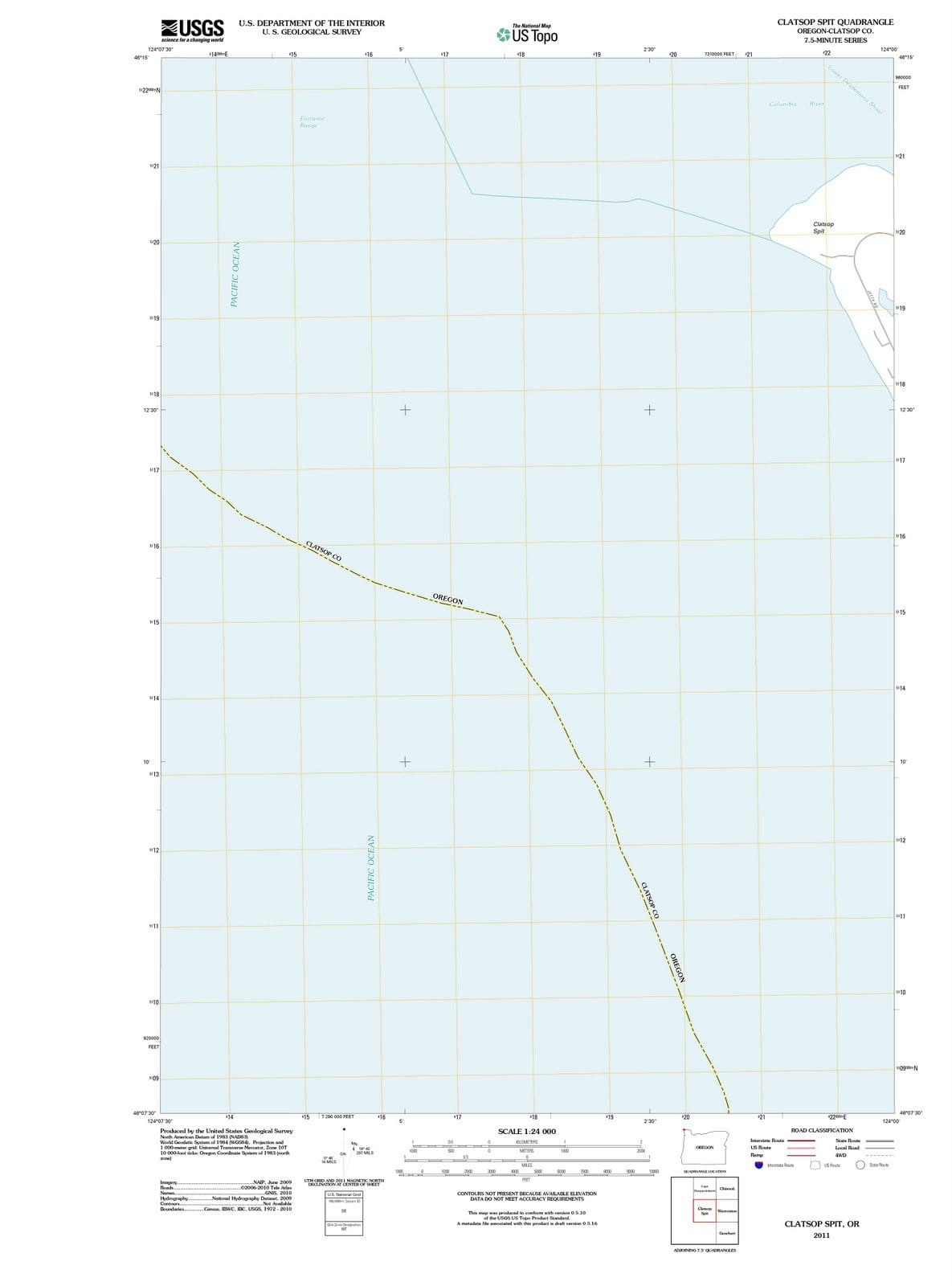 2011 Clatsop Spit, OR - Oregon - USGS Topographic Map