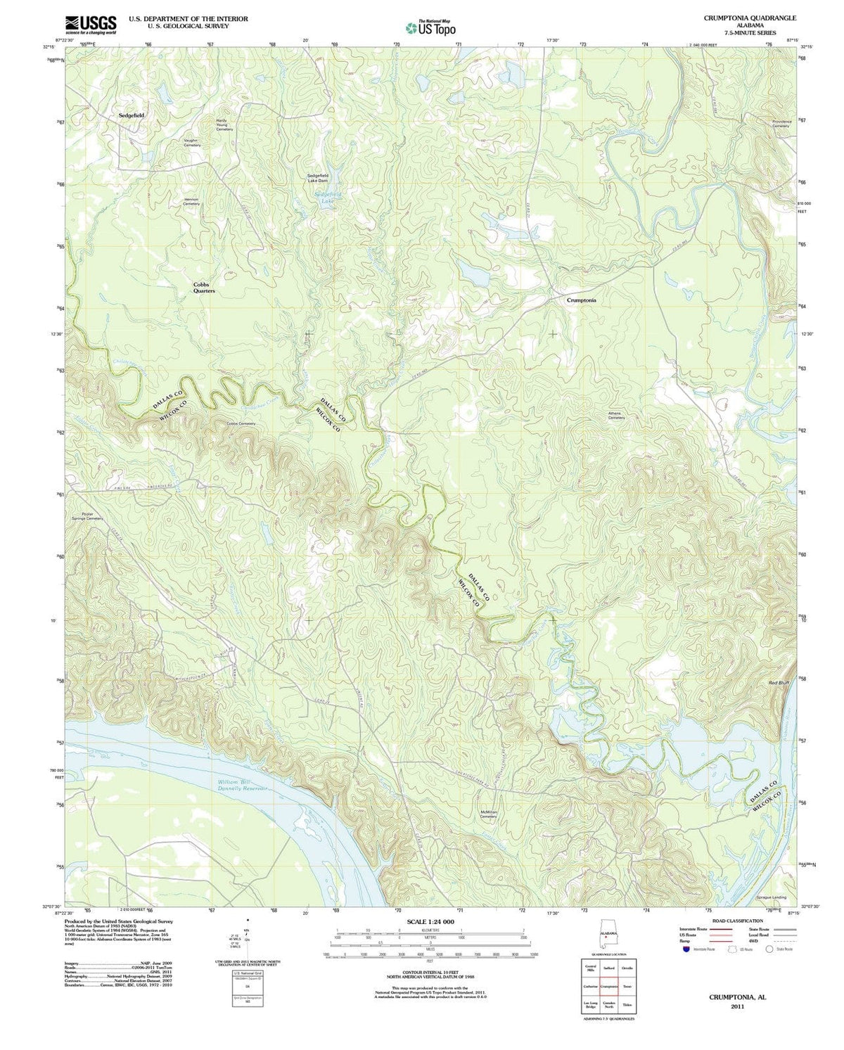2011 Crumptonia, AL - Alabama - USGS Topographic Map