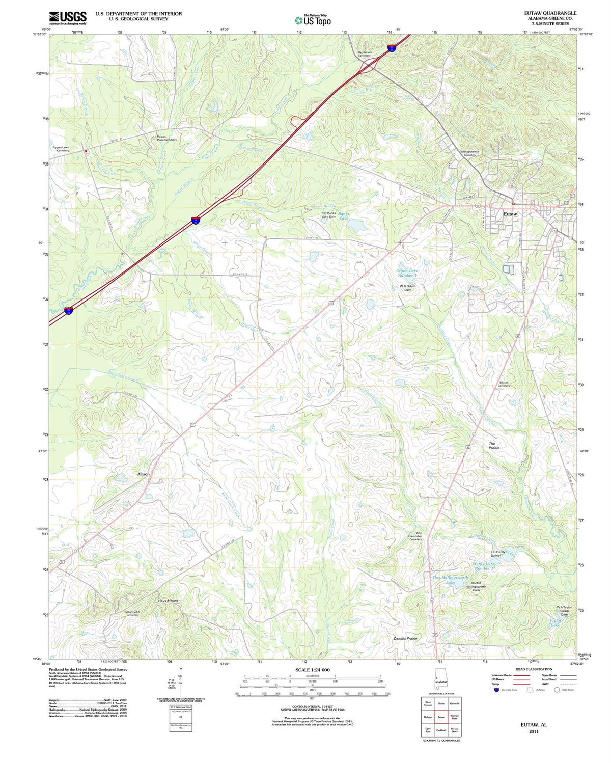 2011 Eutaw, AL - Alabama - USGS Topographic Map