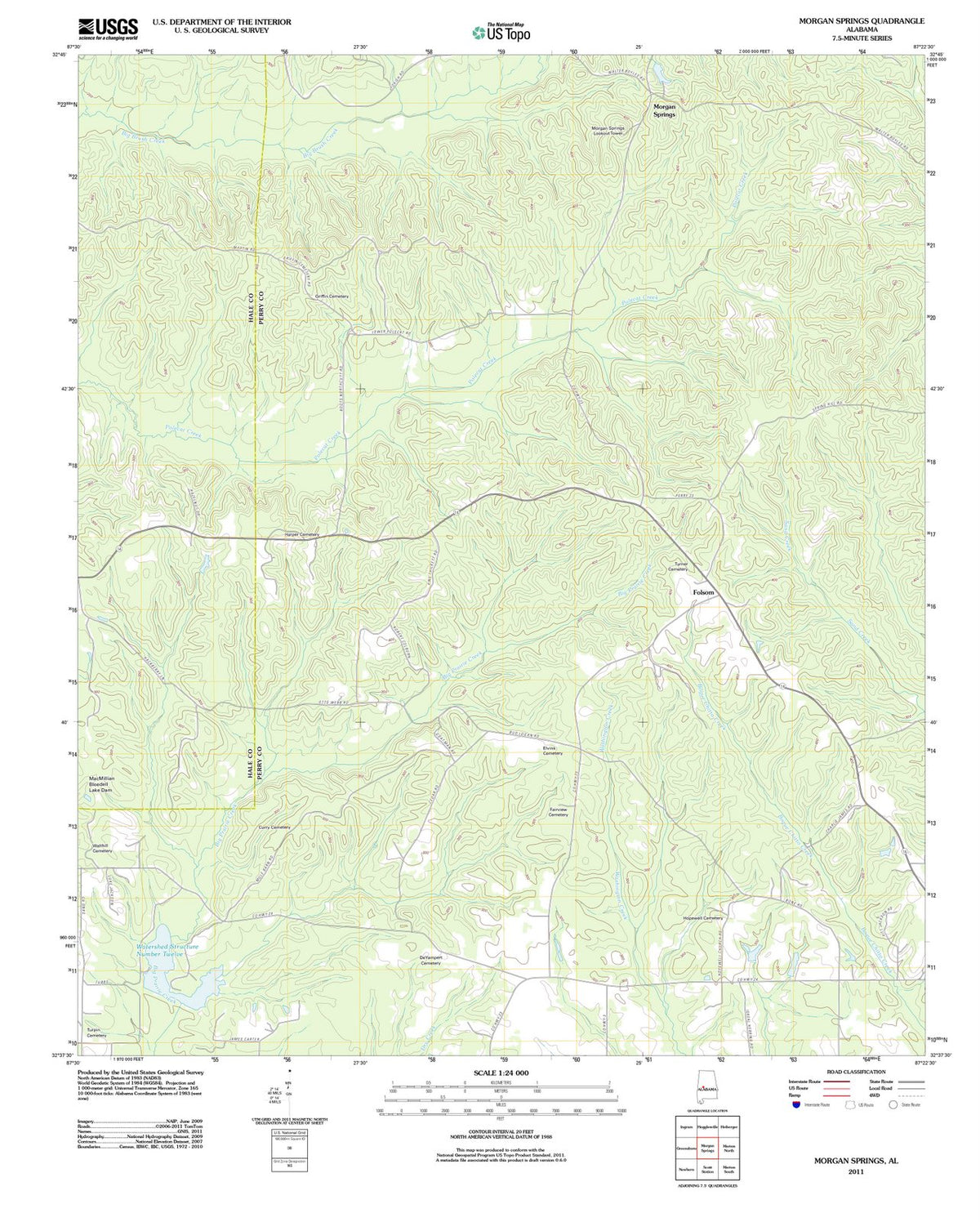 2011 Morgan Springs, AL - Alabama - USGS Topographic Map