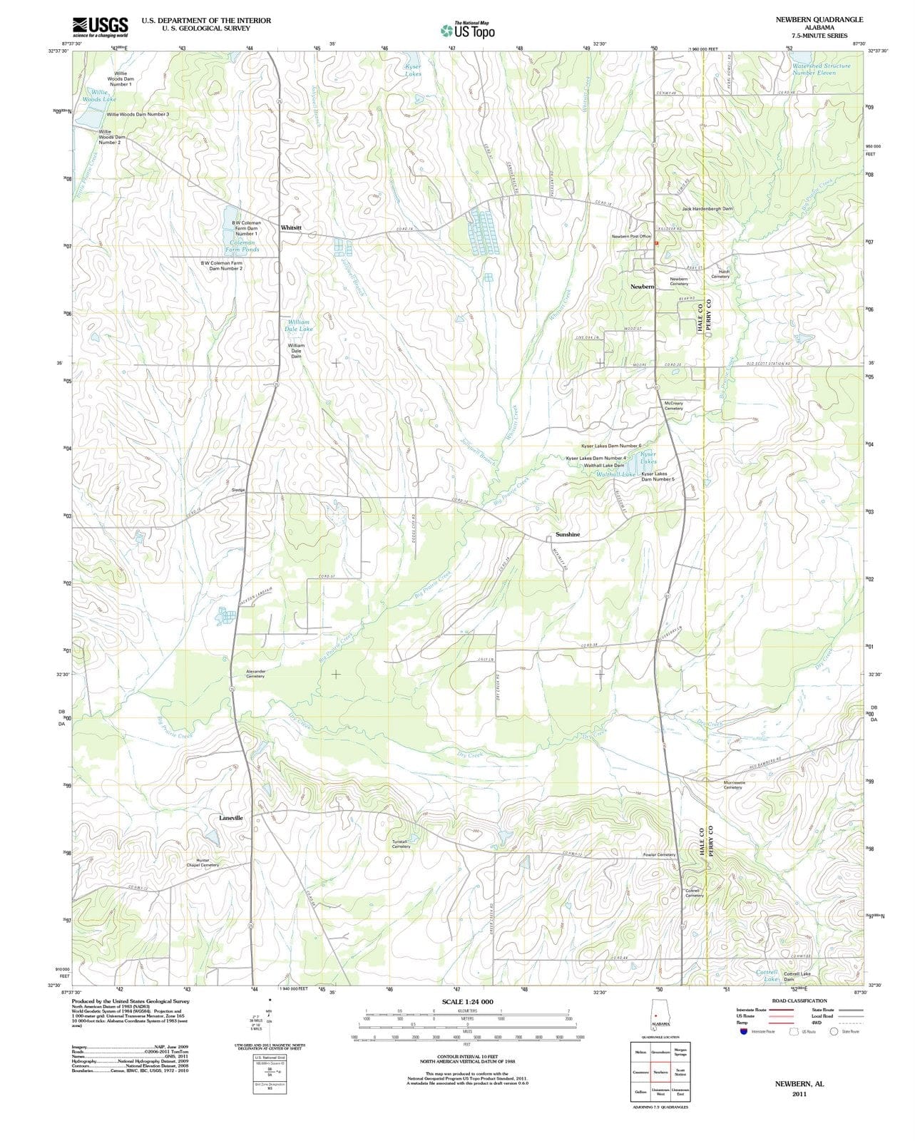 2011 Newbern, AL - Alabama - USGS Topographic Map