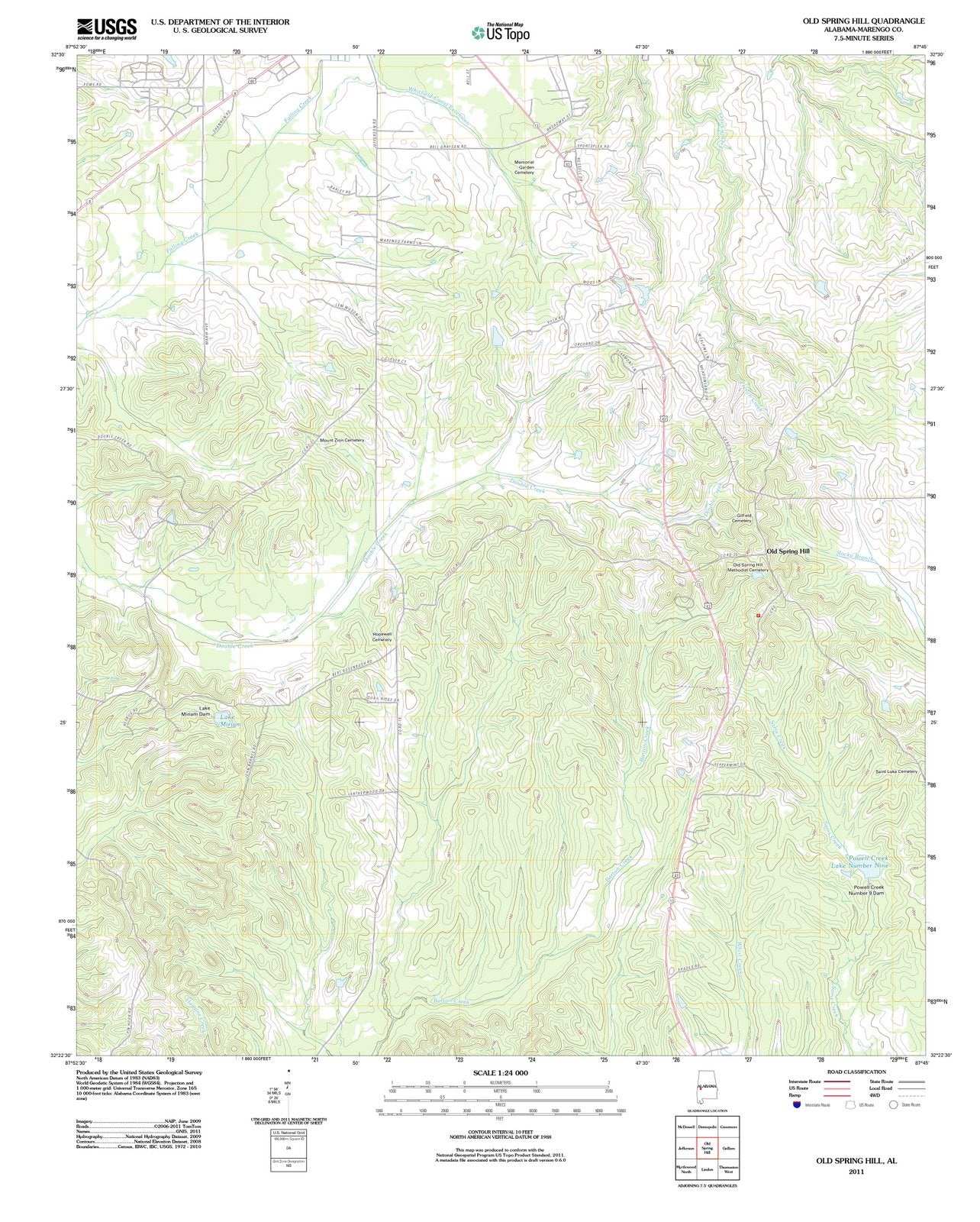 2011 Old Spring Hill, AL - Alabama - USGS Topographic Map