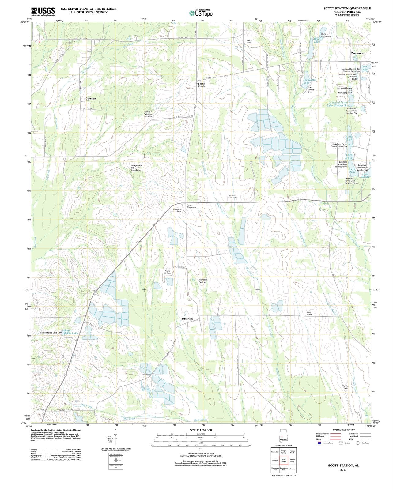 2011 Scott Station, AL - Alabama - USGS Topographic Map