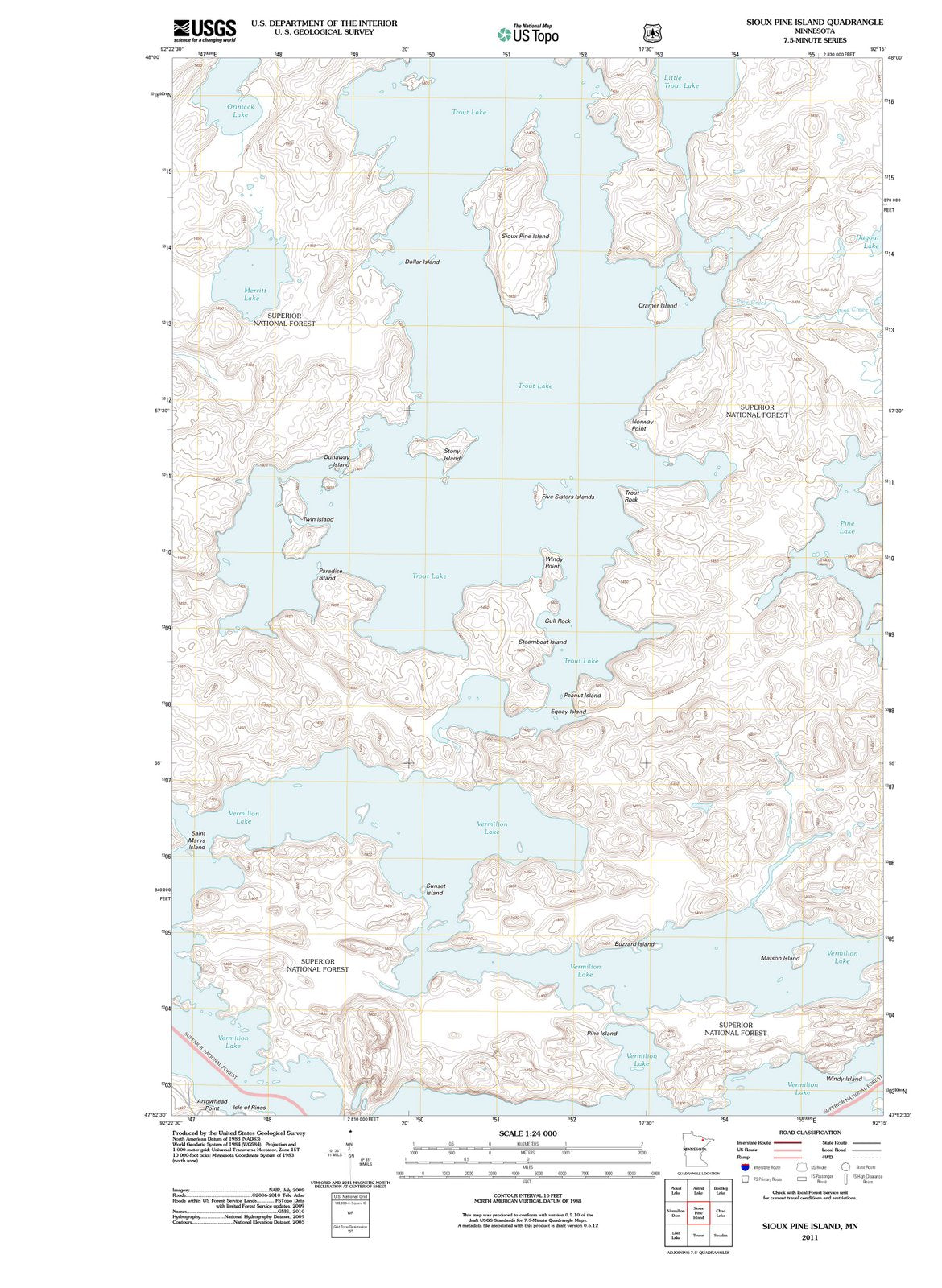 2011 Sioux Pine Island, MN - Minnesota - USGS Topographic Map