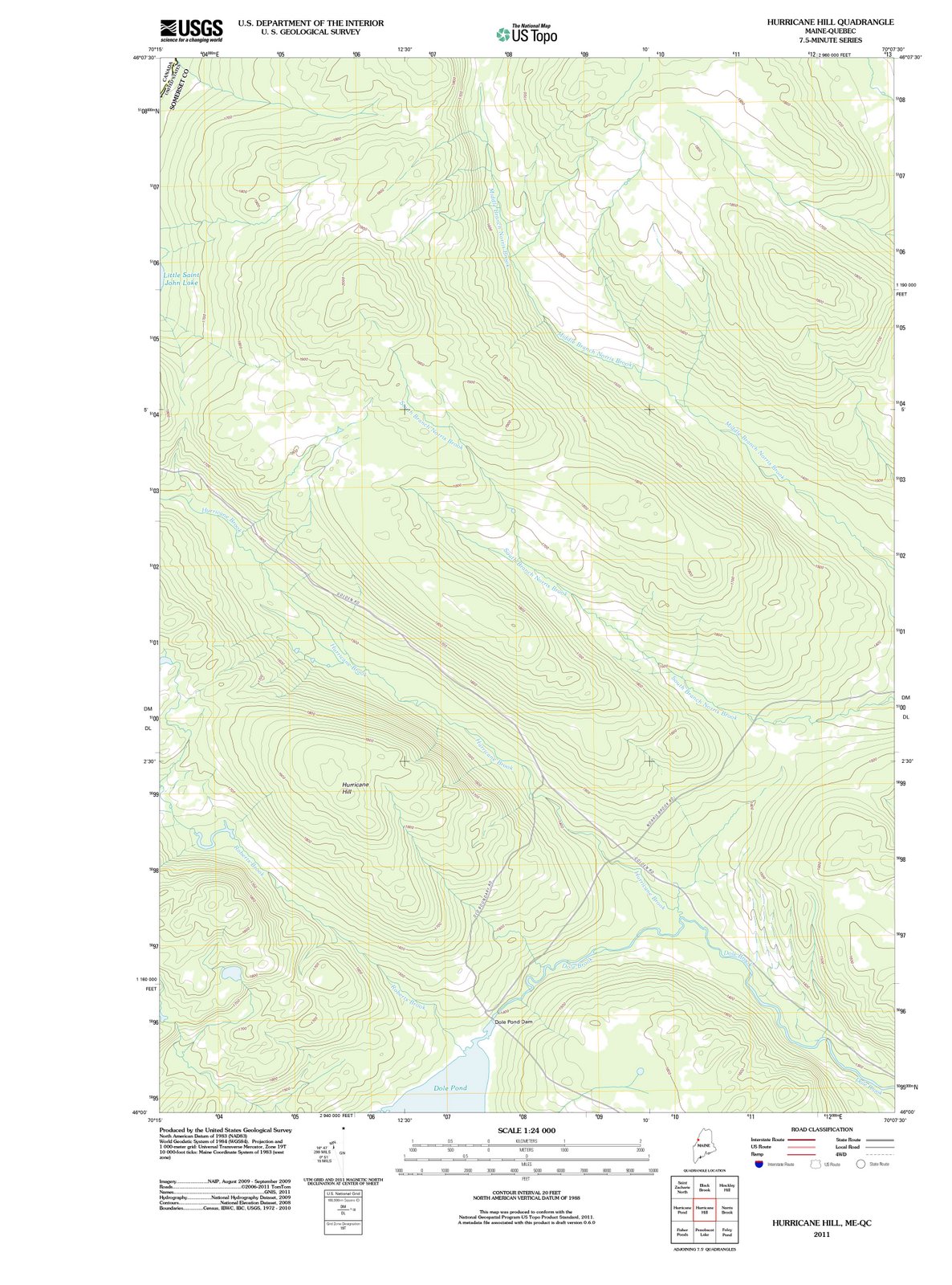 2011 Hurricane Hill, ME - Maine - USGS Topographic Map