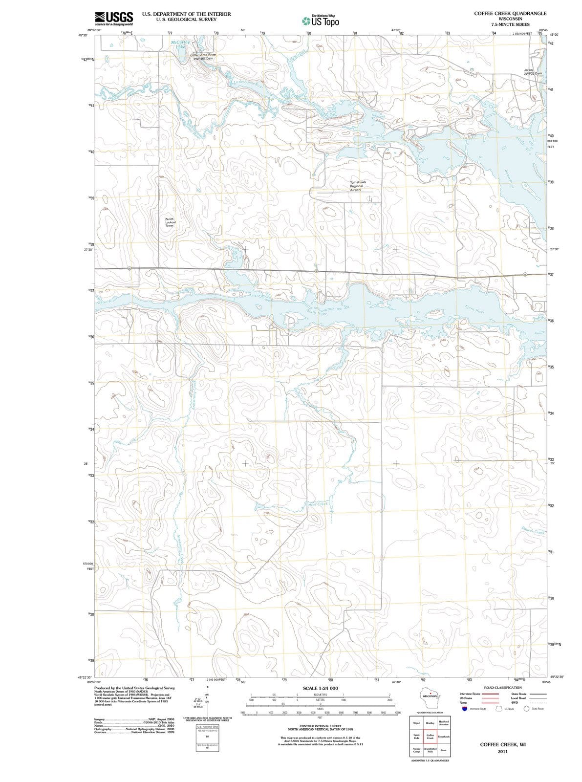 2011 Coffee Creek, WI - Wisconsin - USGS Topographic Map