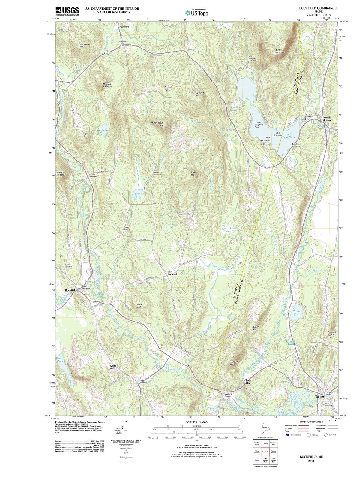 2011 Buckfield, ME - Maine - USGS Topographic Map