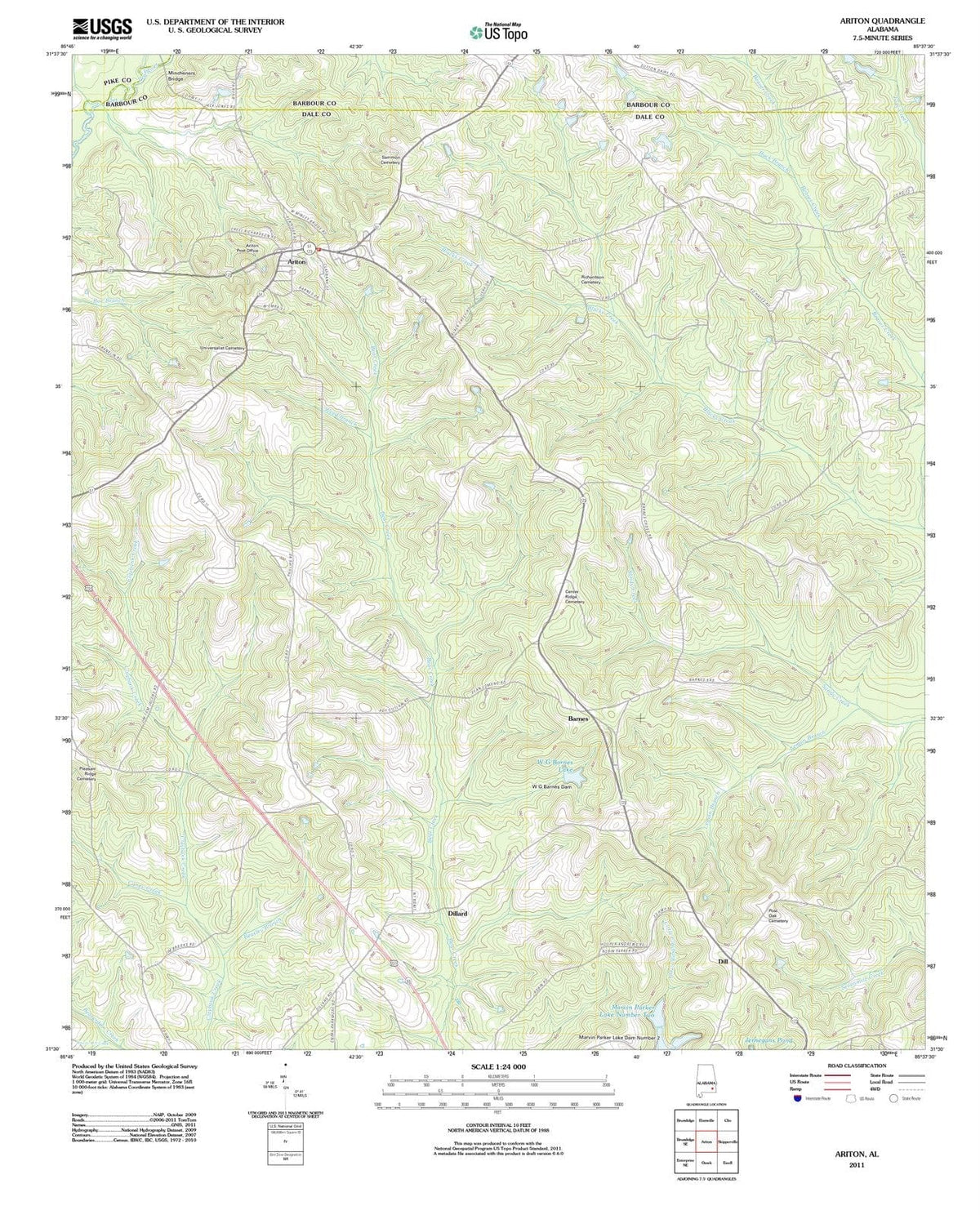 2011 Ariton, AL - Alabama - USGS Topographic Map