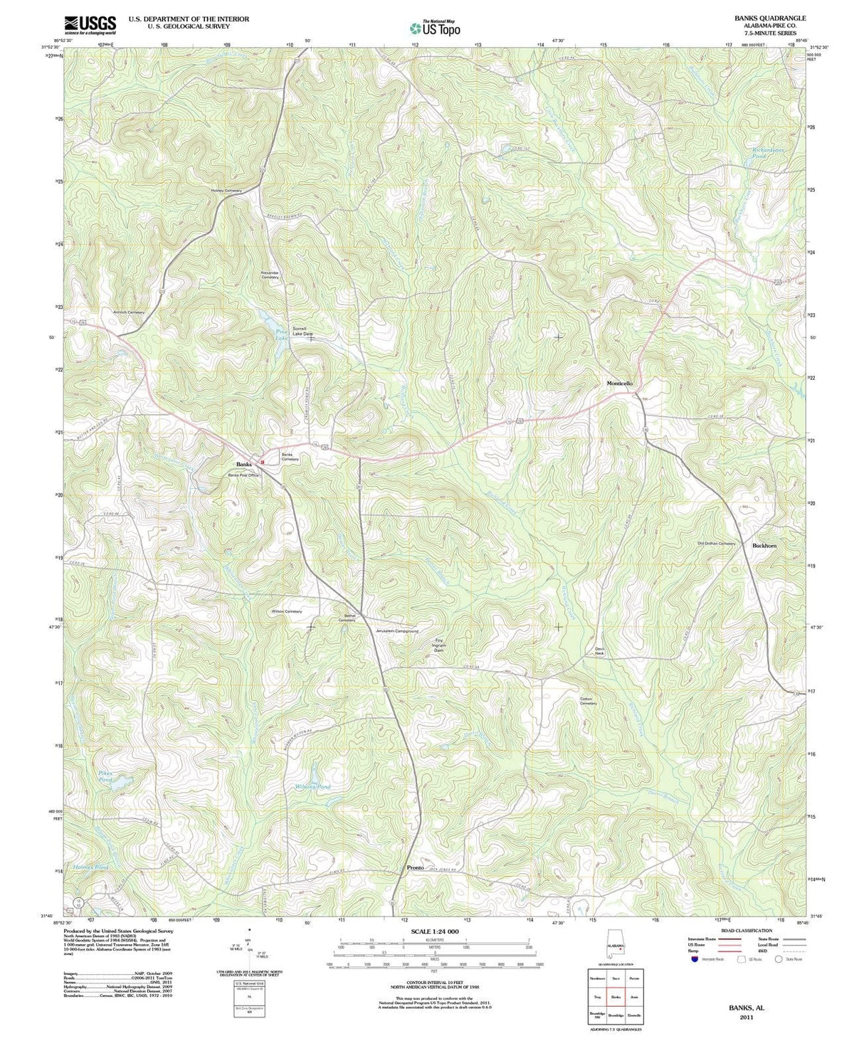 2011 Banks, AL - Alabama - USGS Topographic Map