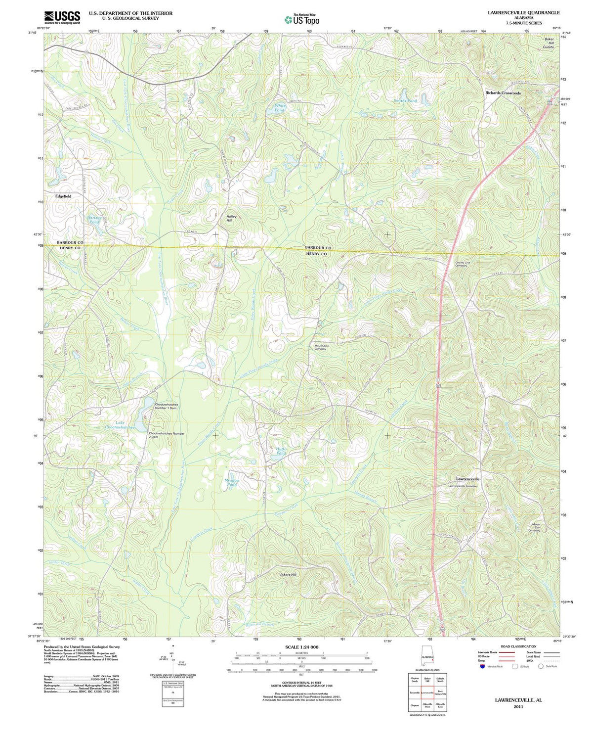 2011 Lawrenceville, AL - Alabama - USGS Topographic Map