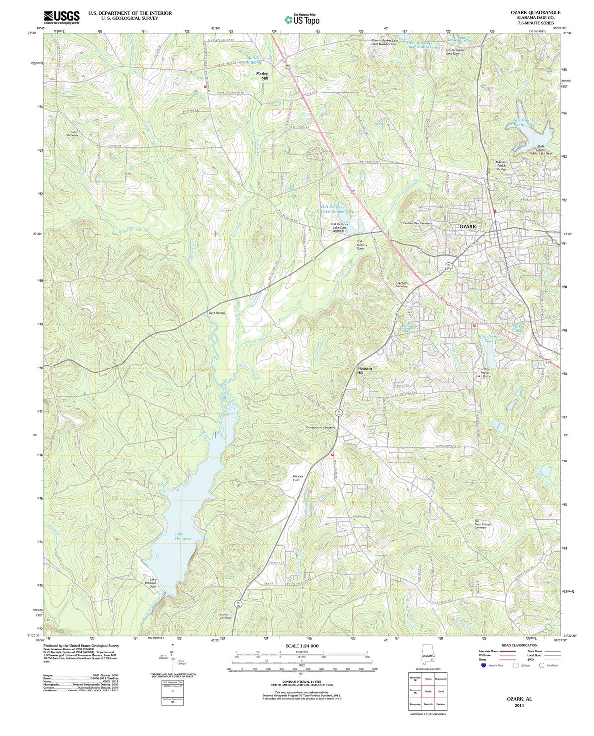 2011 Ozark, AL - Alabama - USGS Topographic Map