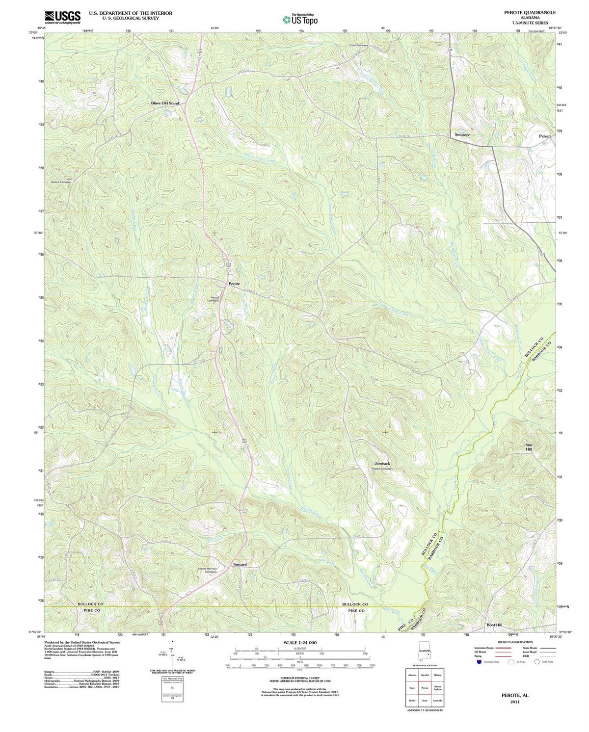 2011 Perote, AL - Alabama - USGS Topographic Map
