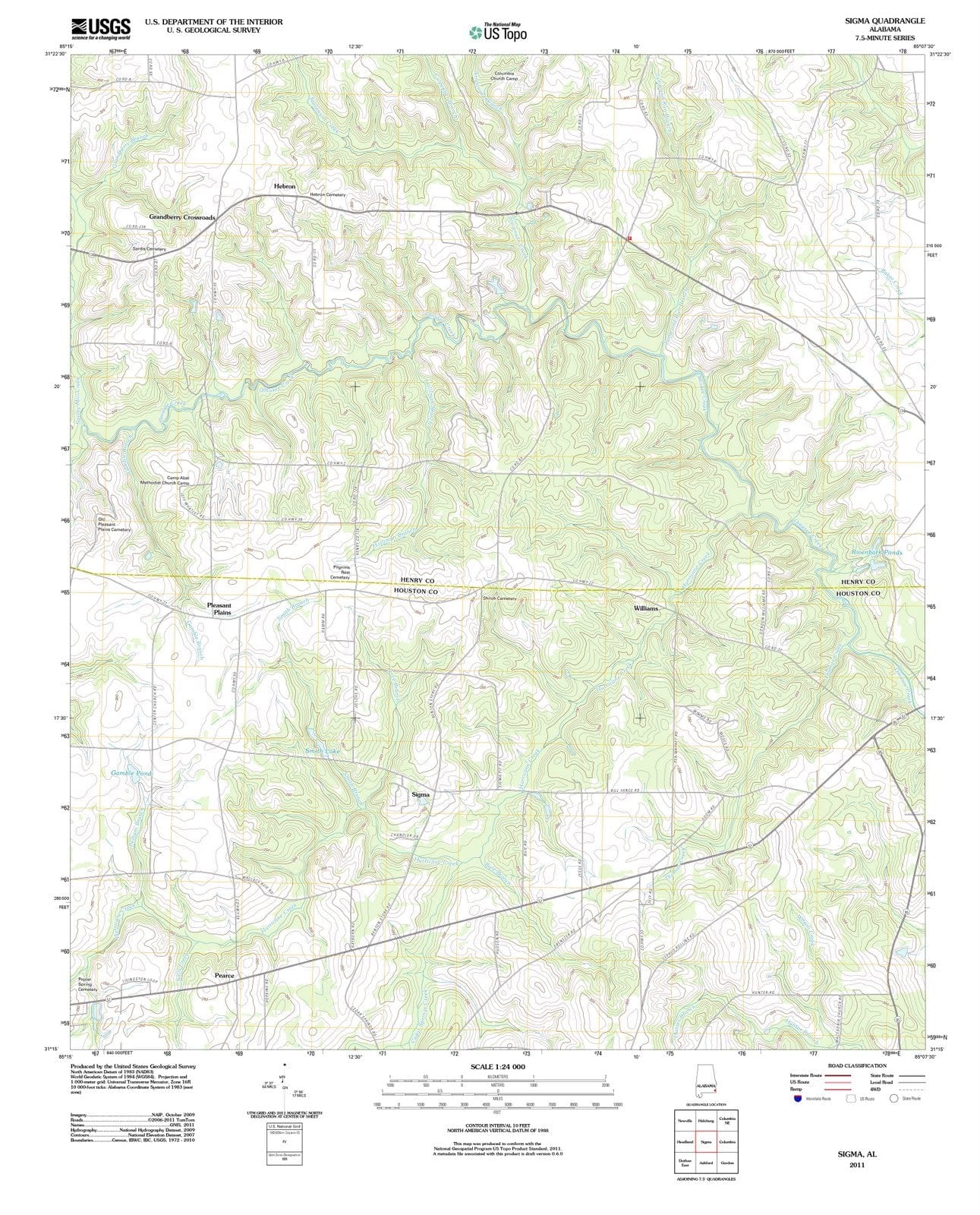2011 Sigma, AL - Alabama - USGS Topographic Map