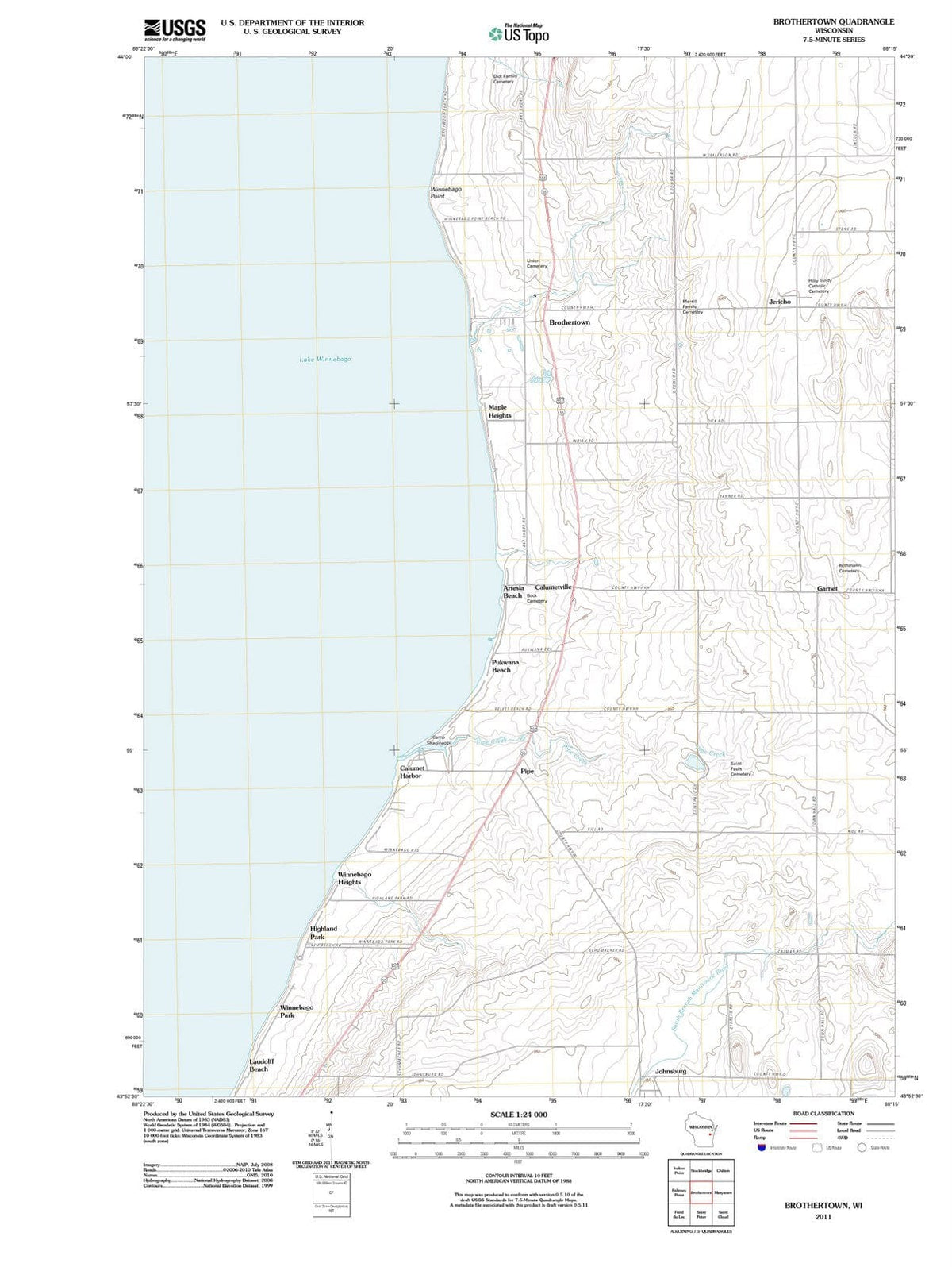2011 Brothertown, WI - Wisconsin - USGS Topographic Map